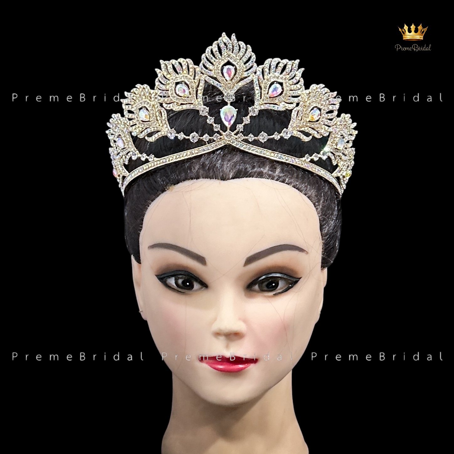 (พร้อมส่ง) เทียร่า 445 มงกุฎครึ่งหัว รูปขนนกฟีนิกซ์ สวย ปราณีต QCเพชรทุกเม็ด สินค้าพร้อมส่งจากไทย