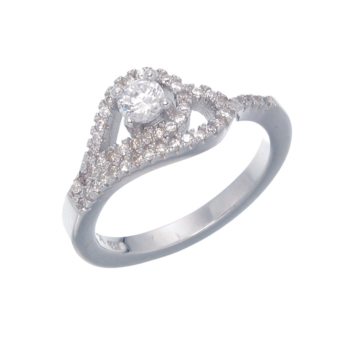 แหวนเงินแท้925เพรชประดับเพรชแท้สวิส เกรดดี น้ำใส