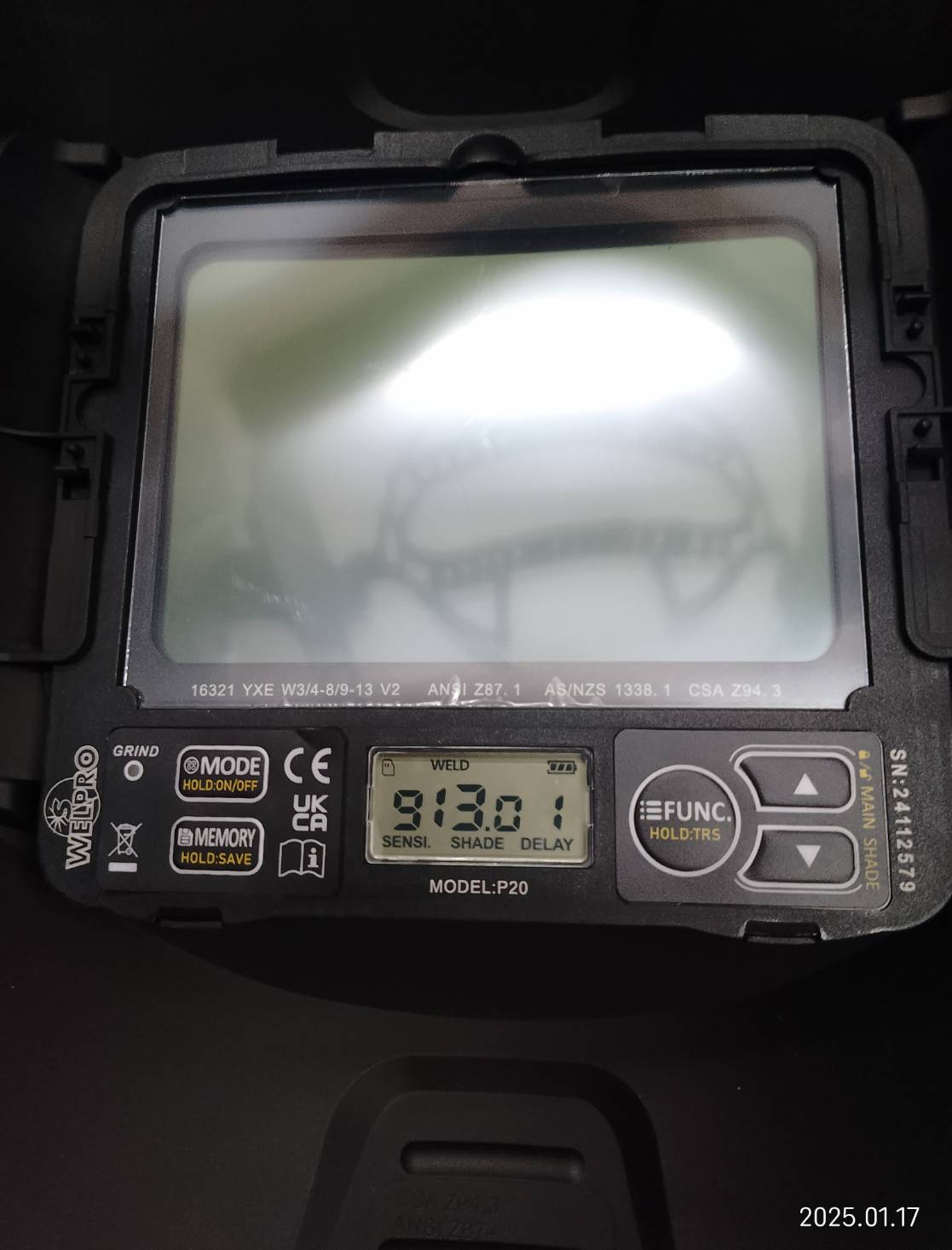 หน้ากากเชื่อมปรับแสงอัตโนมัติ WELPRO รุ่น WPX1P20