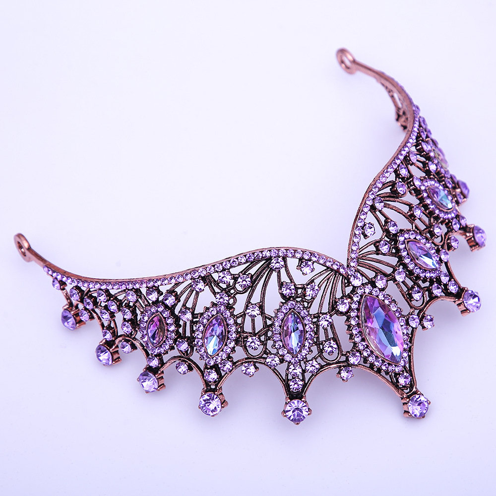 (พร้อมส่ง) เทียร่า 303 สีม่วง all new มงกุฎนางงาม งานสวย ปราณีต QCเพชรทุกเม็ด สินค้าพร้อมส่งจากไทย