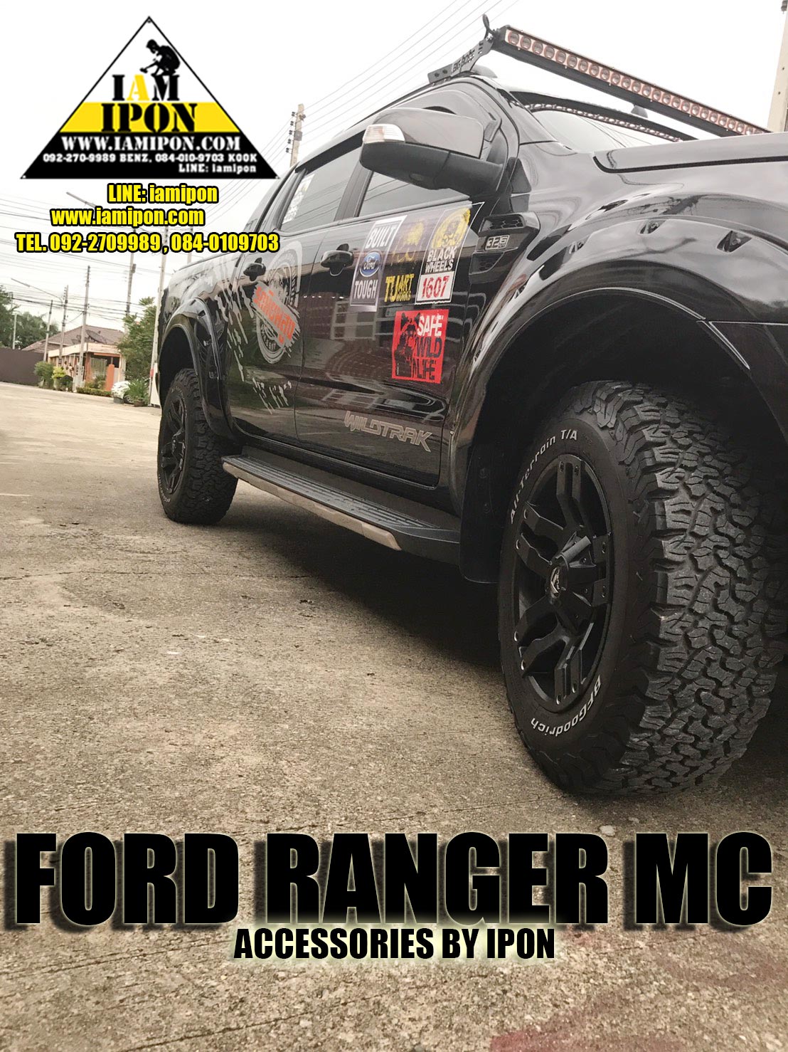 FENDER 6" PINS FORD RANGER MC BLACK โป่งล้อดำเงา 6 นิ้วหมุดหลอกฟอร์ดเรนเจอร์ MC