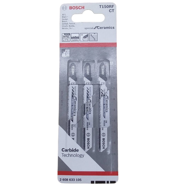 2608633105 BOSCH T150RF CT ใบเลื่อยจิ๊กซอว์ตัดเซรามิค (3 ใบ/แพค)
