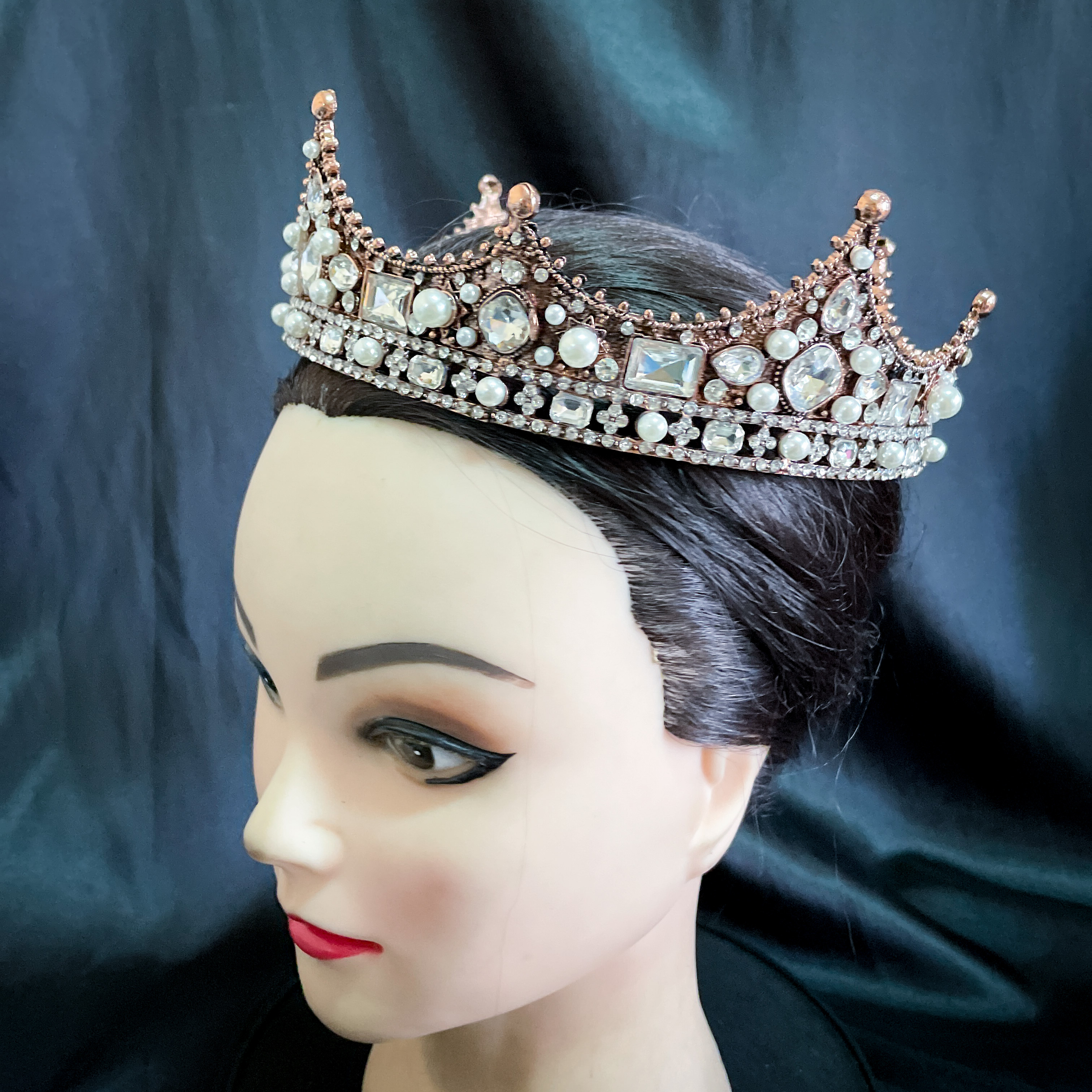 (พร้อมส่ง) มงกุฏผู้ชาย 035 สีวินเทจเพชรขาว มงกุฎผู้ชาย มงกุฎเจ้าชาย งานสวย ปราณีต QCเพชรทุกเม็ด