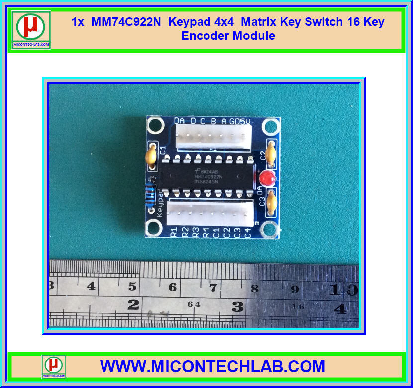 1x MM74C922N Keypad 4x4 Matrix Key Switch 16 Key Encoder Module