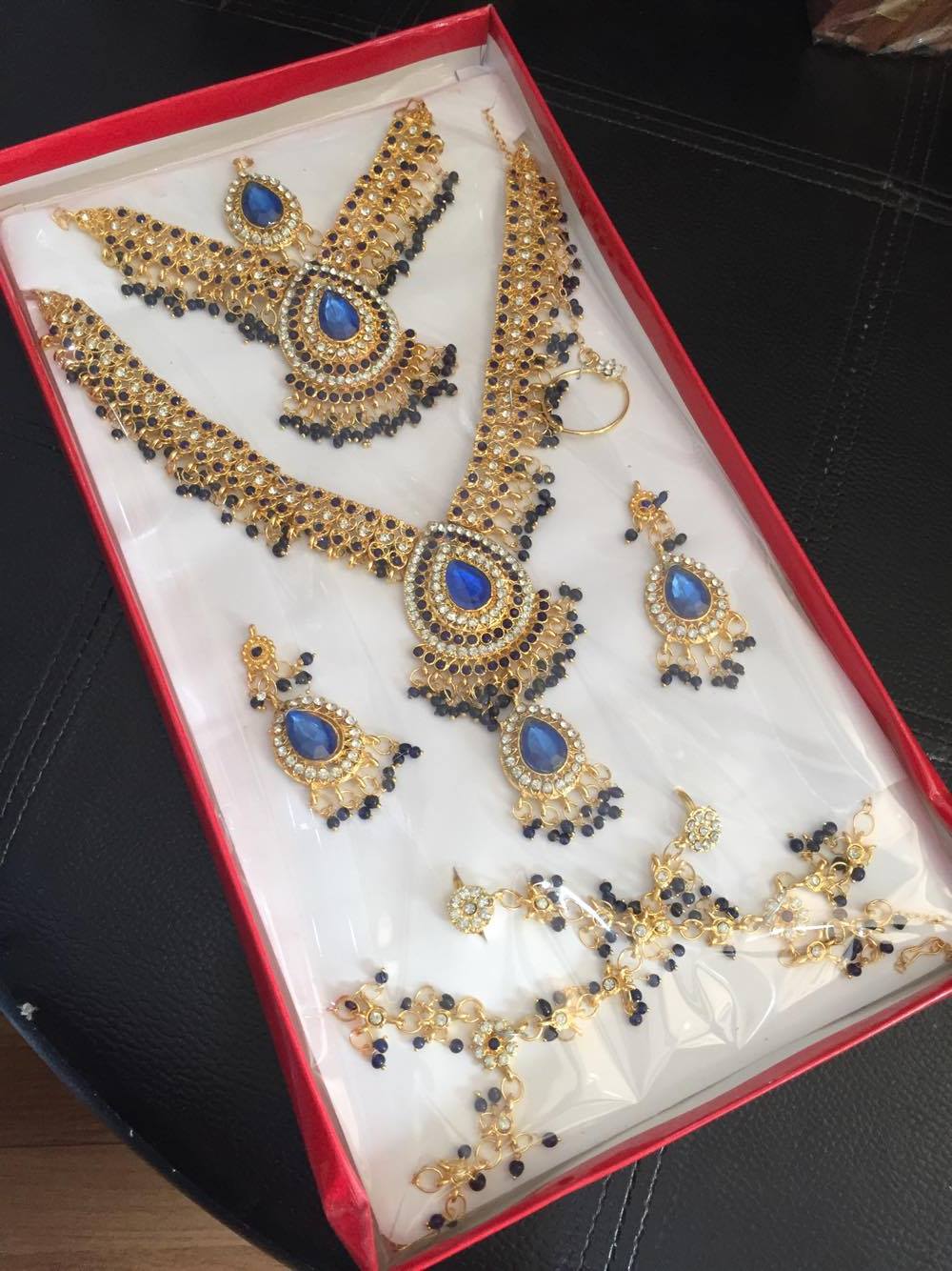 (พร้อมส่ง) เครื่องประดับอินเดีย 012 สีน้ำเงิน