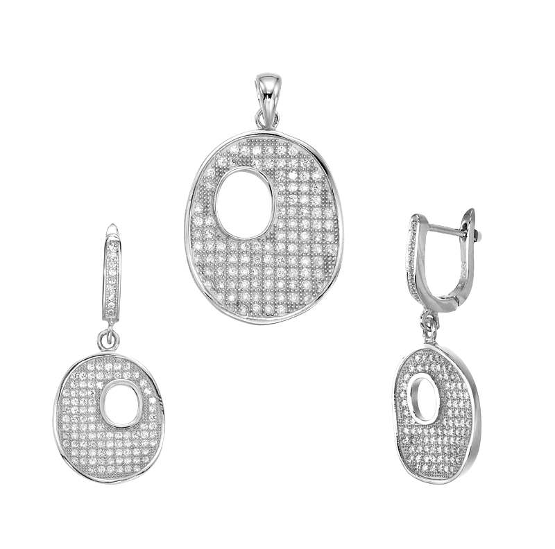 ต่างหูพร้อมจี้ ( เงิน ) = Earring with Pendant ( Silver )