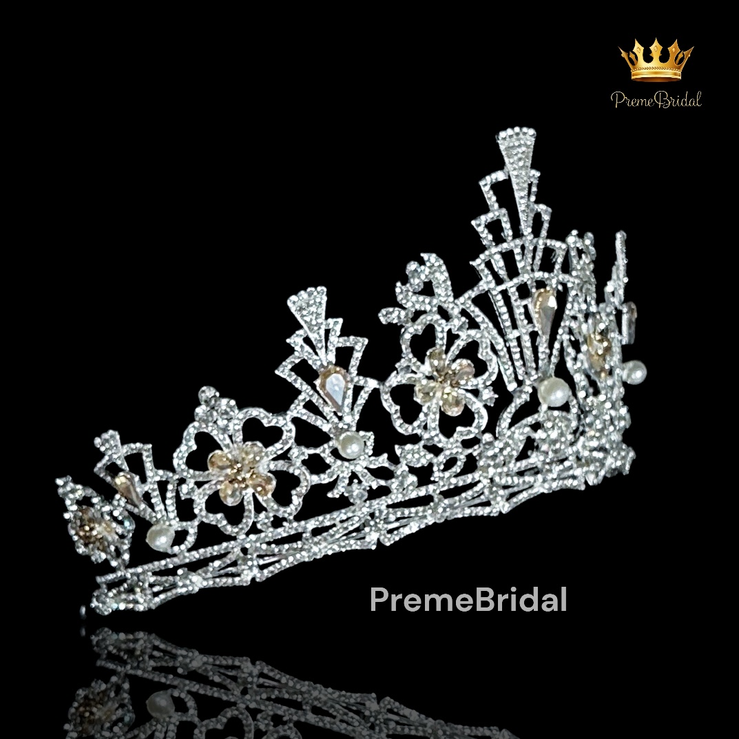 (พร้อมส่ง) เทียร่า 424 มงกุฎเพชร ครึ่งหัว Miss Universe Myanmar 2020 งานสวย ปราณีต QCเพชรทุกเม็ด สินค้าพร้อมส่งจากไทย