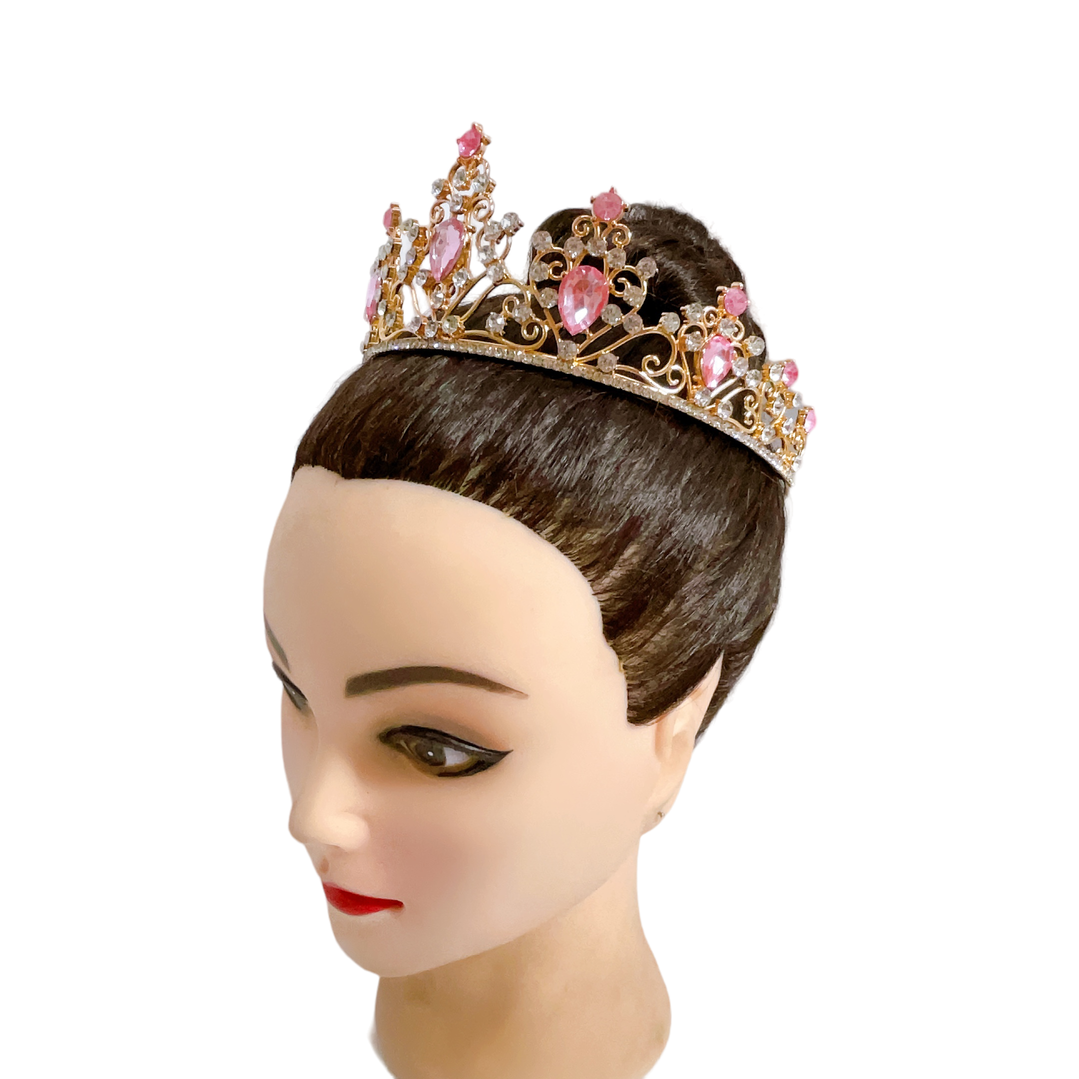 (พร้อมส่ง) เทียร่า 319 สีชมพู มงกุฎนางงาม มงกุฎเจ้าหญิง งานสวย ปราณีต QCเพชรทุกเม็ด สินค้าพร้อมส่งจากไทย