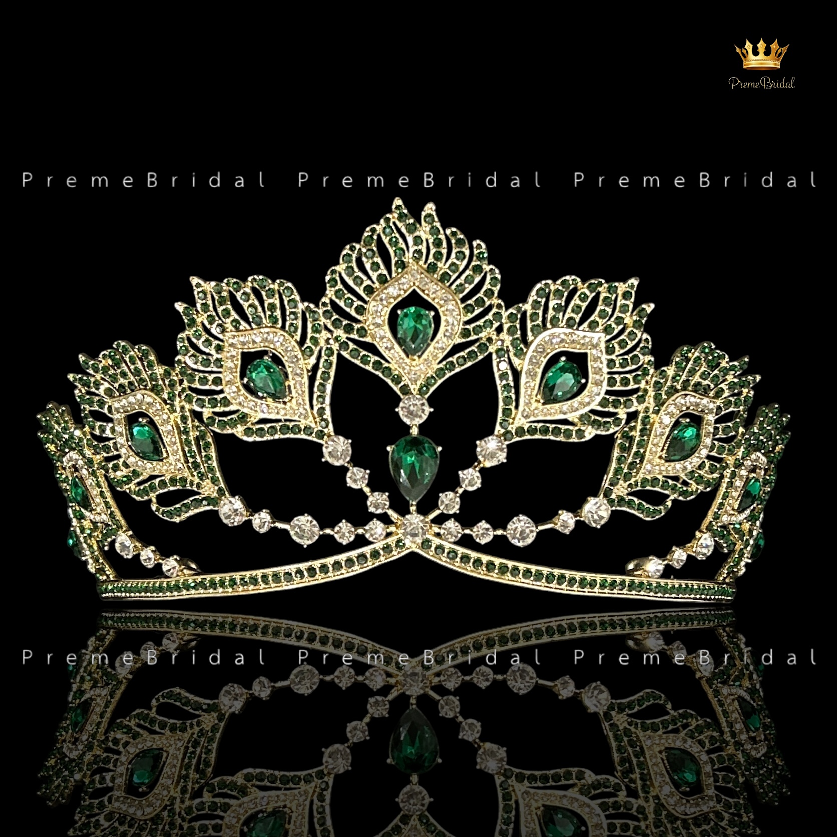 (พร้อมส่ง) เทียร่า 445 มงกุฎครึ่งหัว รูปขนนกฟีนิกซ์ สวย ปราณีต QCเพชรทุกเม็ด สินค้าพร้อมส่งจากไทย