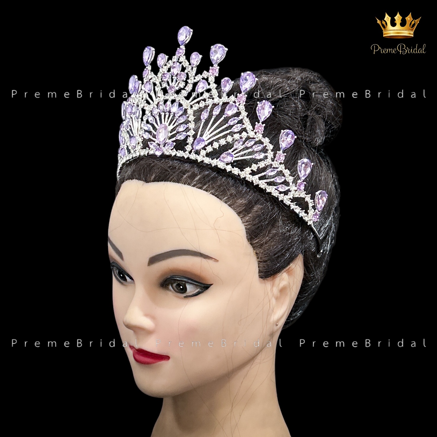 (พร้อมส่ง) เทียร่า 448 มงกุฎครึ่งหัว ไซส์นางงาม ปราณีต QCเพชรทุกเม็ด สินค้าพร้อมส่งจากไทย