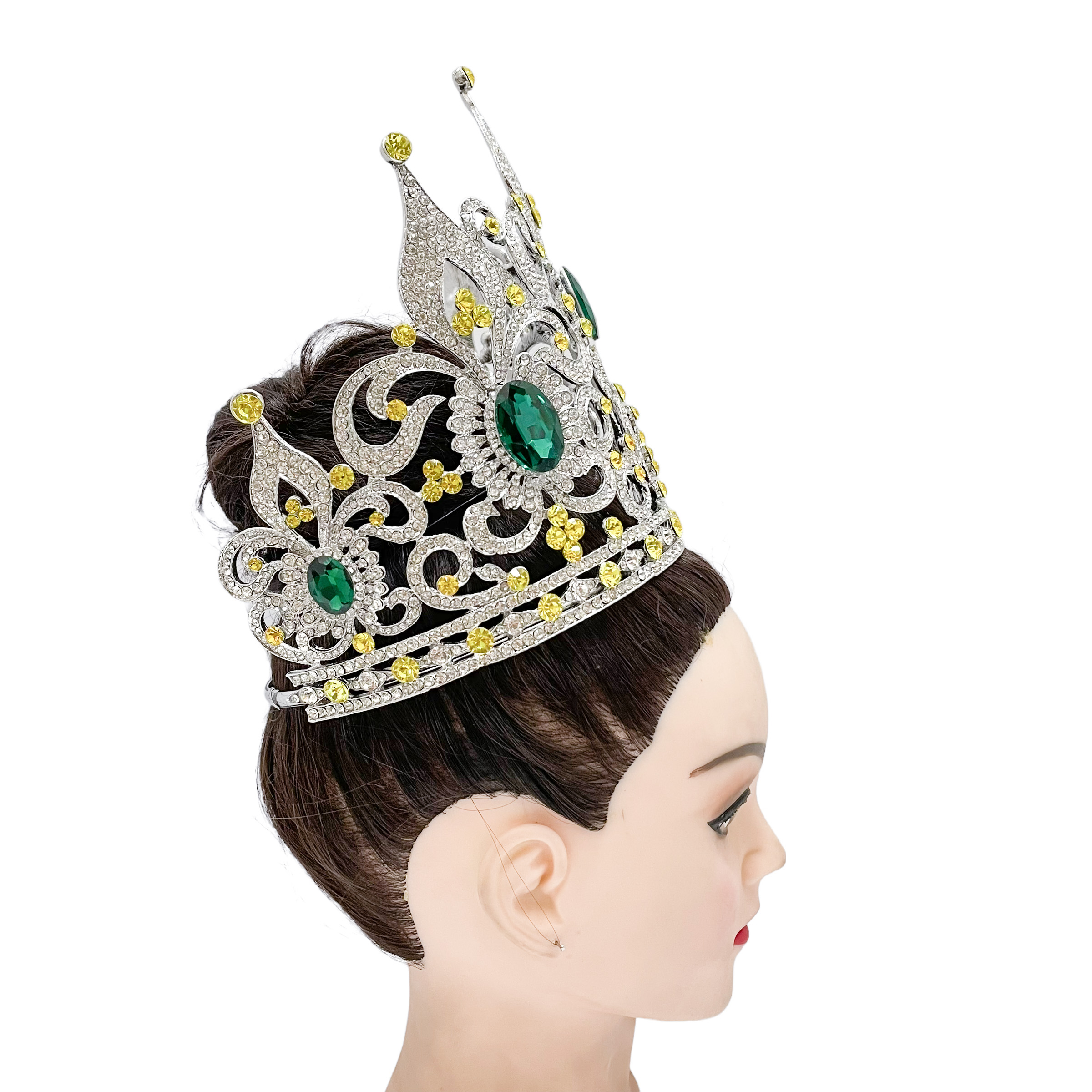 (พร้อมส่งจากไทย) มงกุฏ 102 สีเขียว-ทอง มงกุฎนางงาม มงกุฎเพชร มงกุฎประกวด สินค้าพร้อมส่ง ไม่ต้องรอนาน งานพรีเมี่ยม