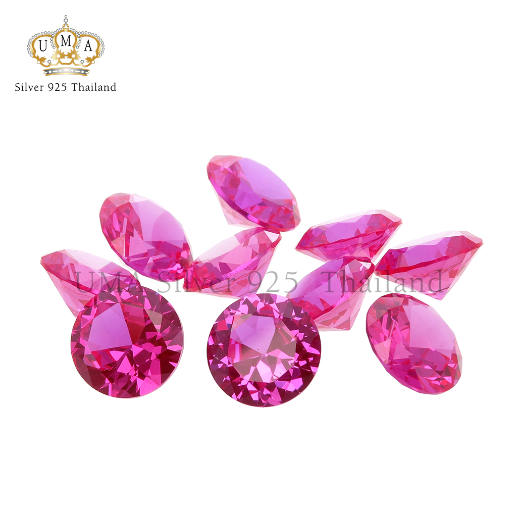 เพชรCorundum 7A คอรันดัม ทรงกลม สีชมพูกลาง เบอร์ 2.5 (Pink Medium Corundum No.2.5 ROUND) - Size 1.10mm - 1แพ็ค - 1000เม็ด