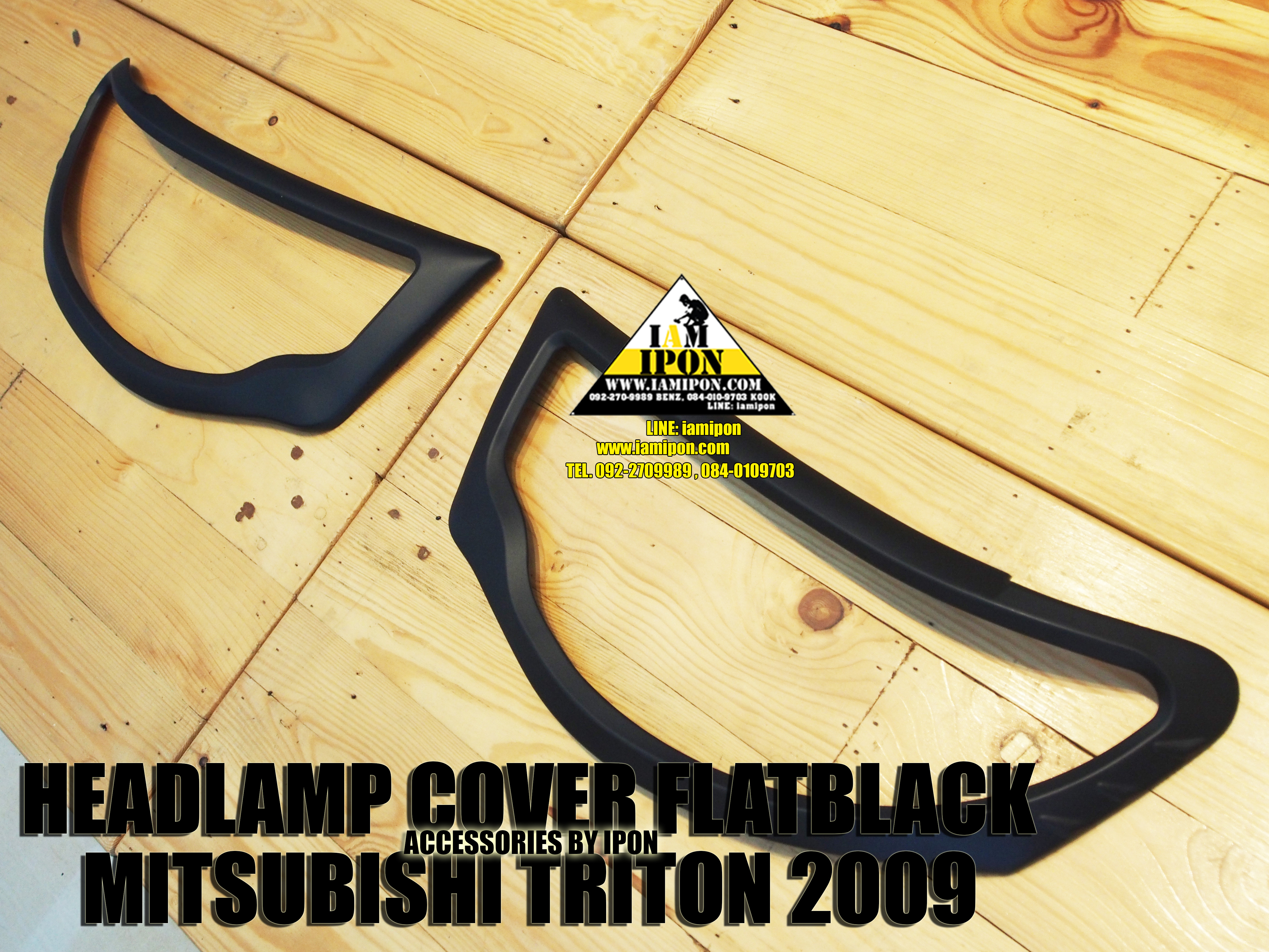 HEADLAMP COVER MITSUBISHI TRITON 2009-2011 FLATBLACK ครอบไฟหน้าดำด้านมิสซูบิชิไทรทัน 2009-2011