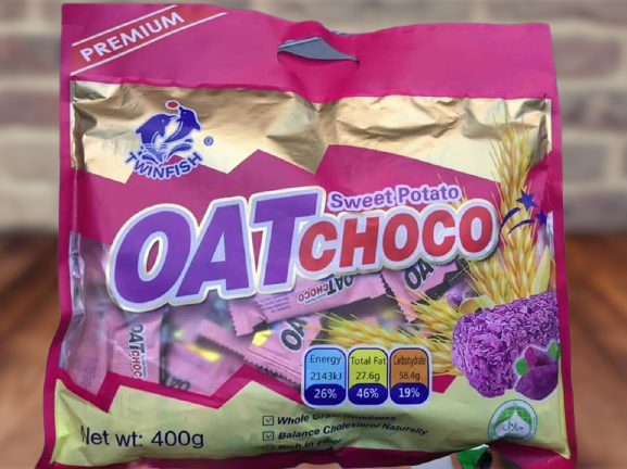 ข้าวโอ๊ตอัดแท่ง Oat Choco รสมันม่วง พร้อมส่ง 6 รส ข้าวโอ๊ต ขนมข้าวโอ้ต oatchoco
