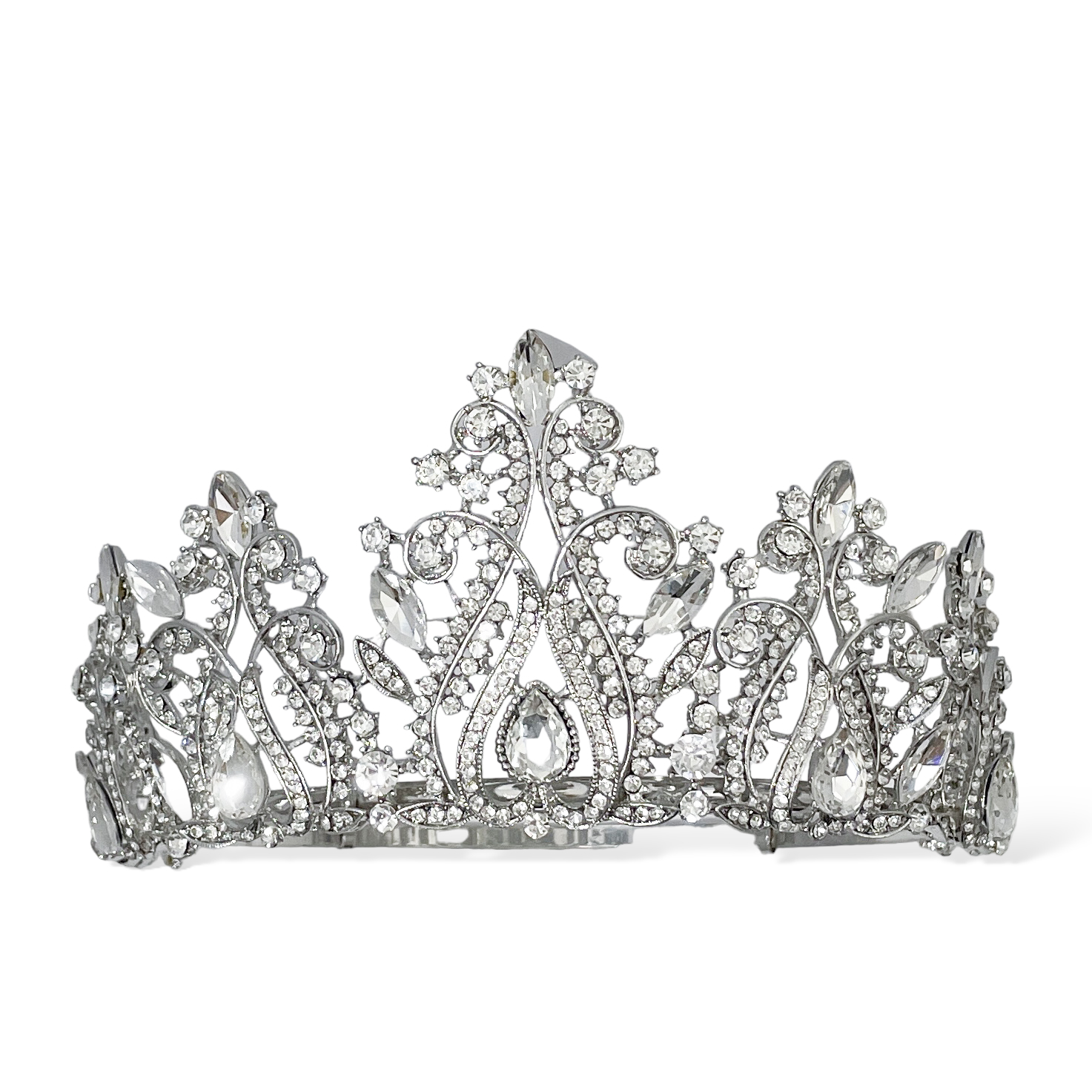 (พร้อมส่งจากไทย) มงกุฏ 118 สีเงิน งานสวย งานนางงาม รุ่นฐานกลม ปรับขนาดได้ ส่งด่วน ส่งจากไทย