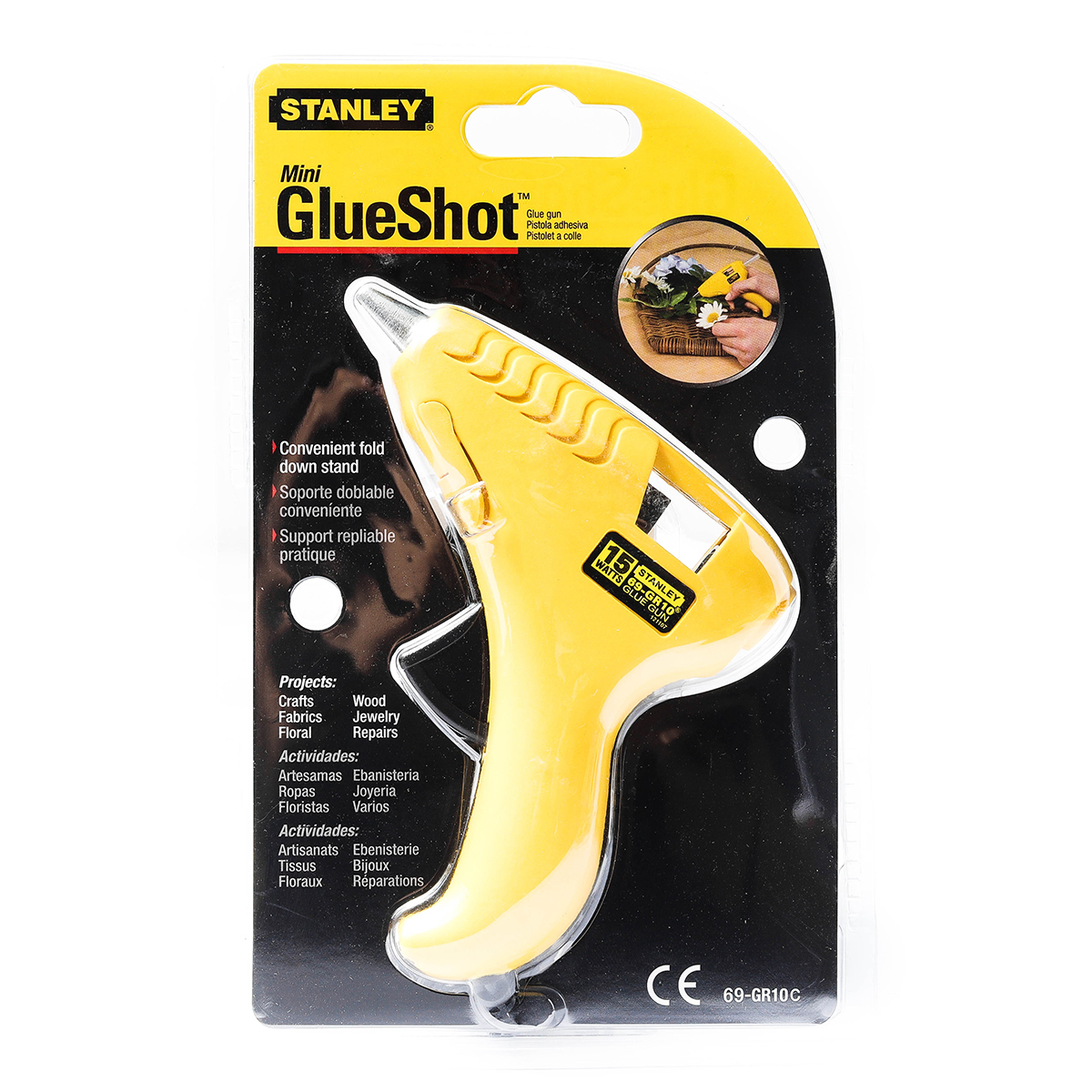 STANLEY ปืนยิงกาวไฟฟ้า 15W ปลั๊กหัวแบน งานเบา รุ่น 69-GR10C