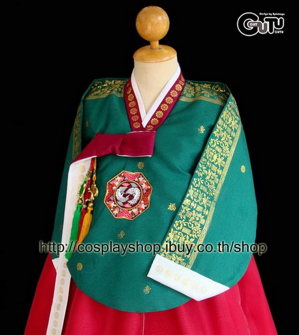 ชุดฮันบก ทังอี เสื้อสีเขียว/กระโปงสีแดง(S)01
