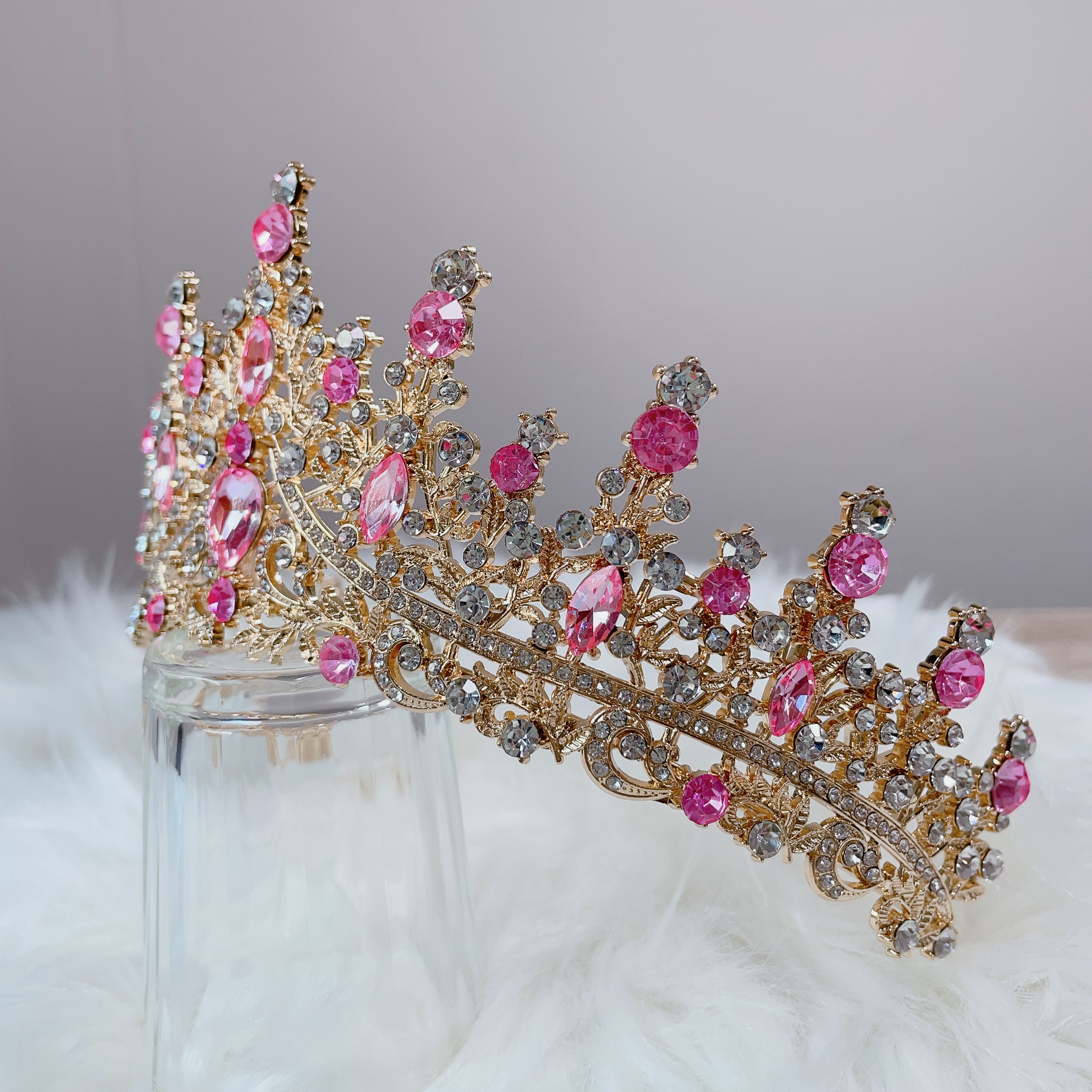 (พร้อมส่ง) เทียร่า 273 สีชมพู-ทอง มงกุฎนางงาม งานสวย ปราณีต QCเพชรทุกเม็ด ร้านคนไทย คุยง่าย ส่งเร็ว