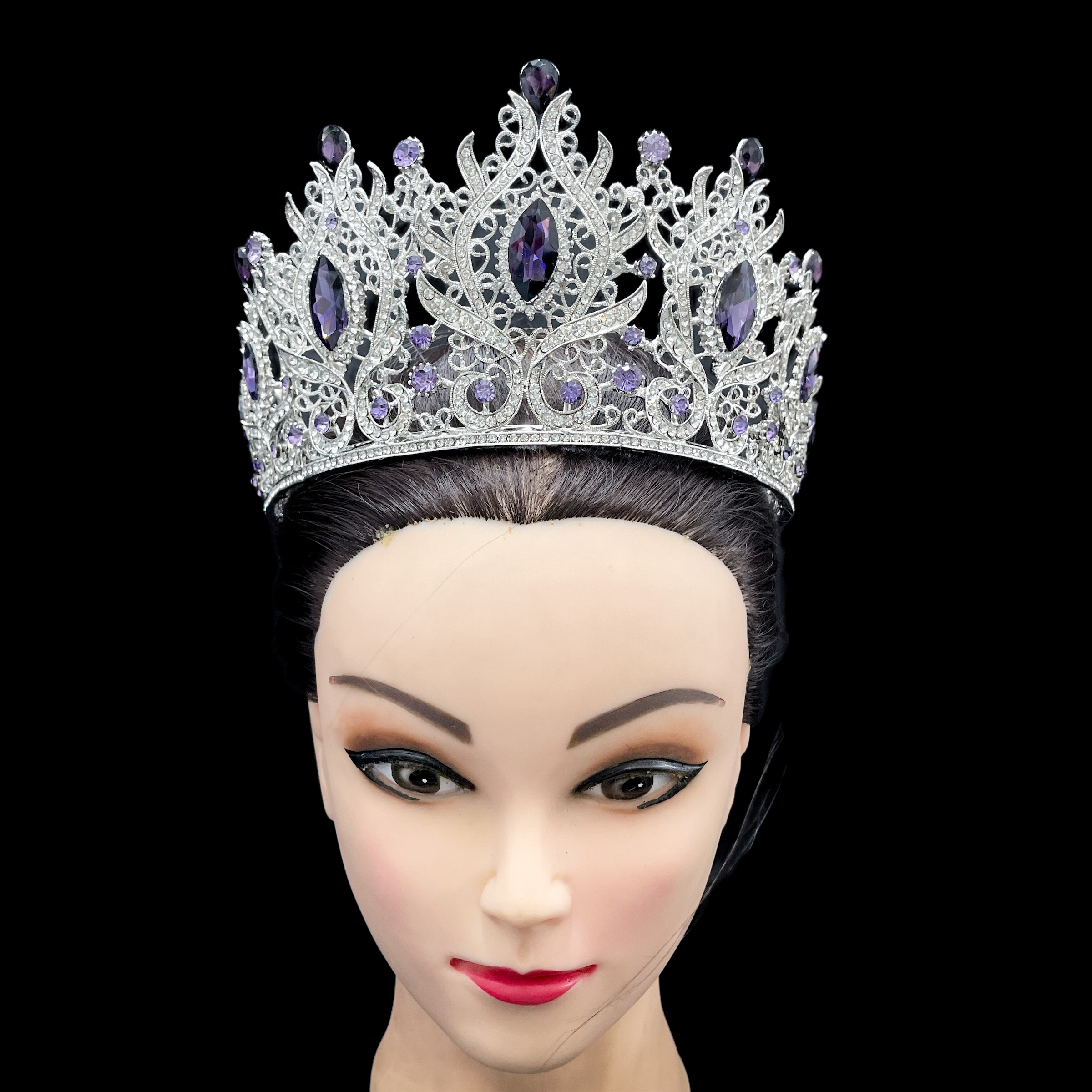 (พร้อมส่งจากไทย) มงกุฏ 096 สีม่วง มงกุฎนางงาม มงกุฎเพชร มงกุฎประกวด สินค้าพร้อมส่ง ไม่ต้องรอนาน งานพรีเมี่ยม