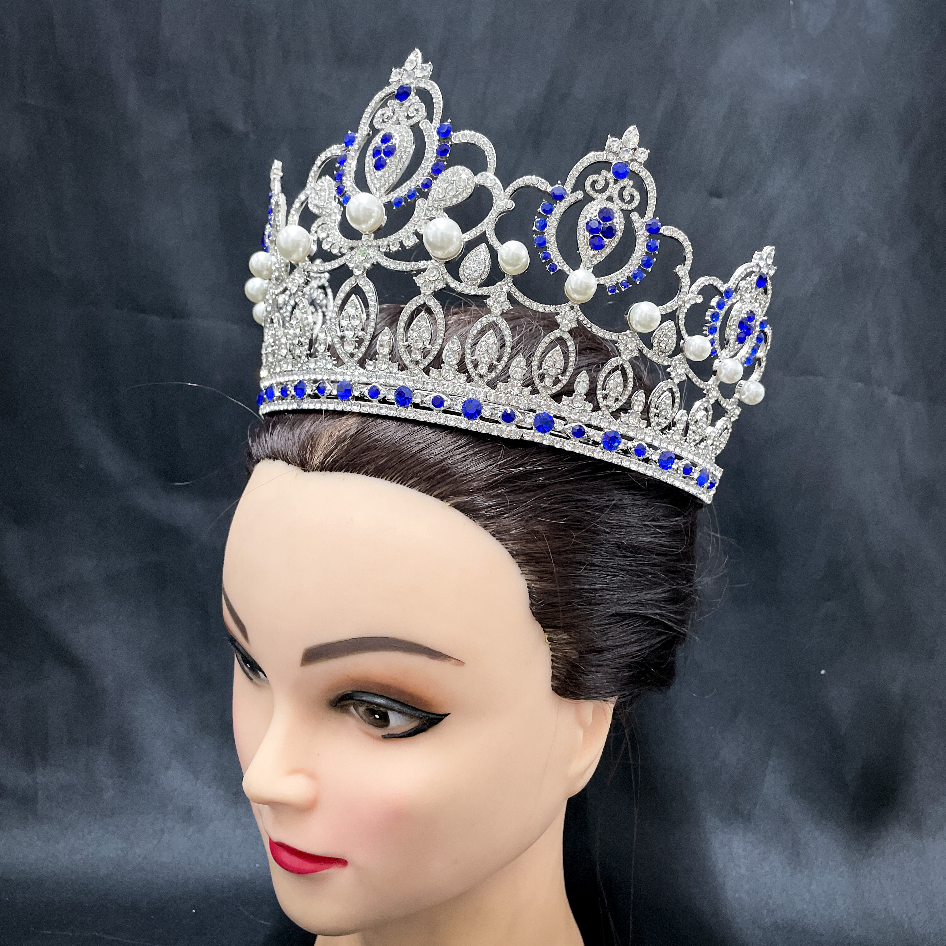 (พร้อมส่ง) มงกุฏ 092 สีน้ำเงิน มงกุฎนางงาม มงกุฎเพชร มงกุฎประกวด สินค้าพร้อมส่ง ไม่ต้องรอนาน งานพรีเมี่ยม