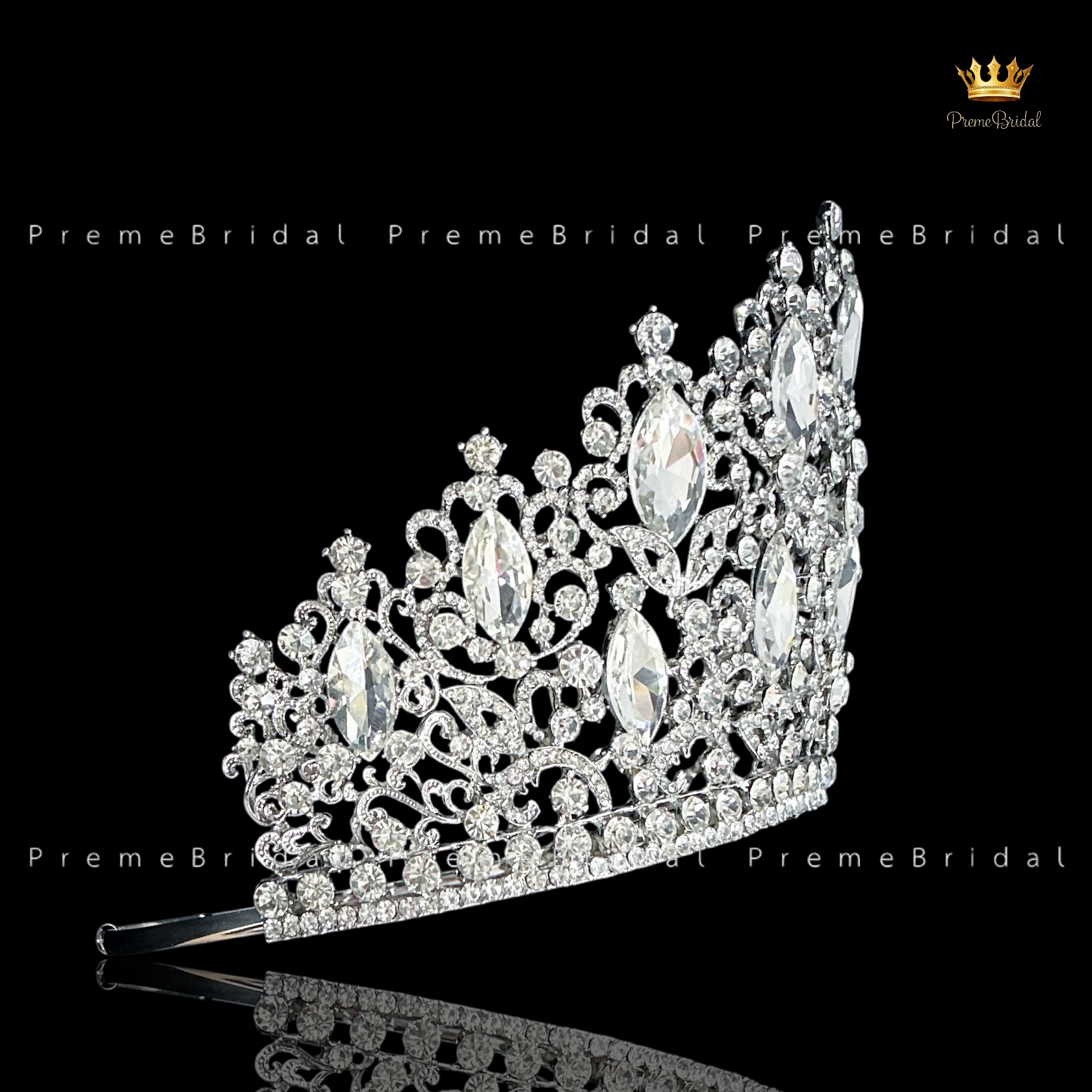 (พร้อมส่งจากไทย) มงกุฏ 142 สำหรับนางงาม ขนาดใหญ่ งานโลหะฐานกลมปรับขนาดได้ ส่งด่วน ส่งจาก จ.อุบลราชธานี