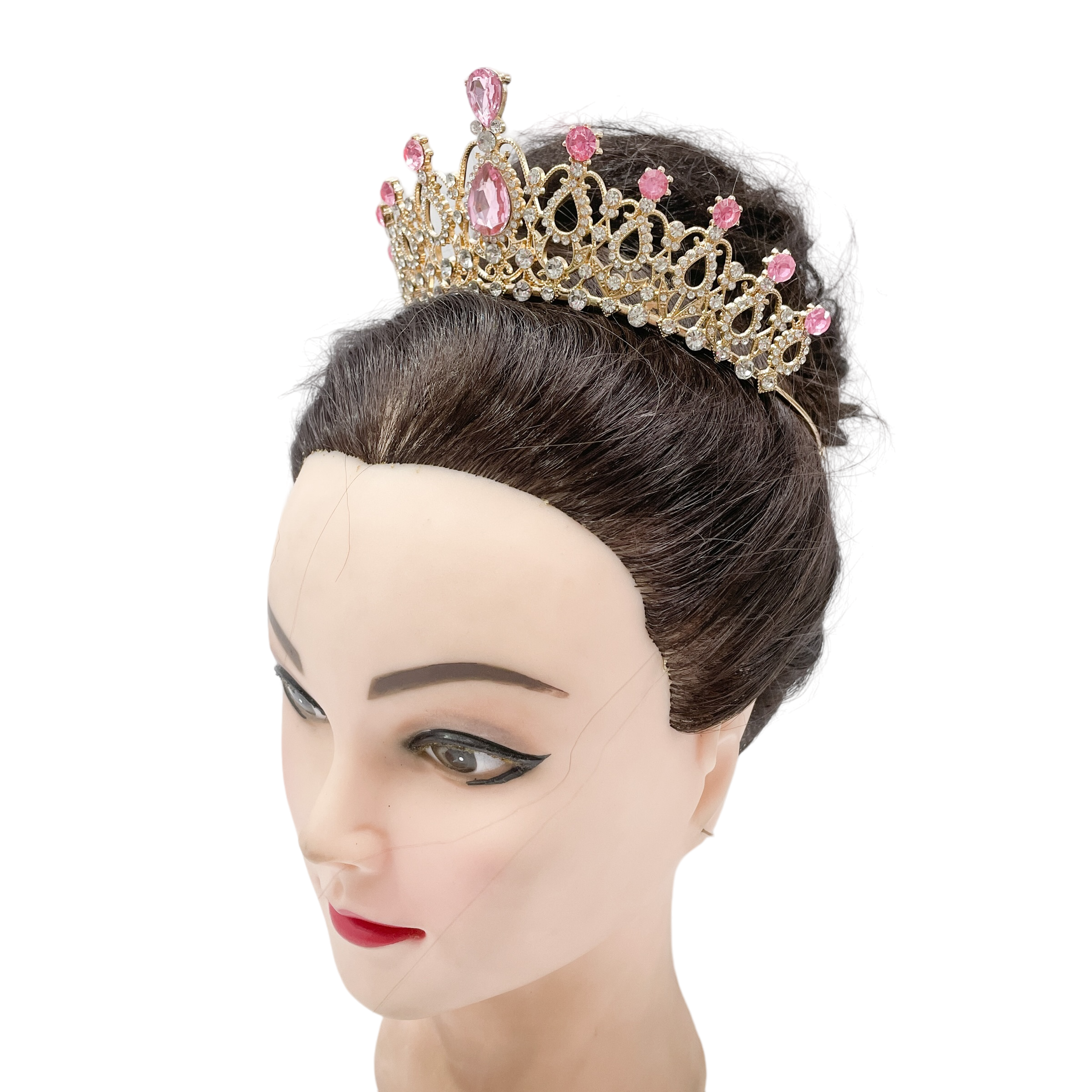 (พร้อมส่ง) เทียร่า 004 สีทอง-ชมพู มงกุฎนางงาม มงกุฎเจ้าหญิง งานสวย ปราณีต QCเพชรทุกเม็ด สินค้าพร้อมส่งจากไทย