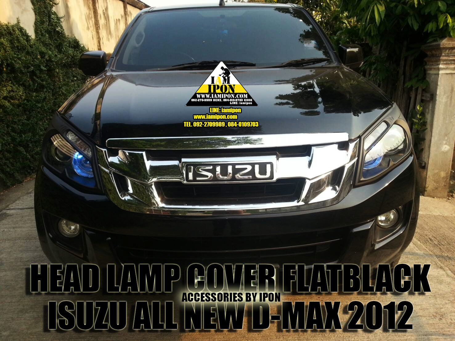 HEAD LAMP COVER ALL NEW D-MAX 2012 UP FLATBLACK ครอบไฟหน้าดำด้าน ALL NEW DMAX 2012 up