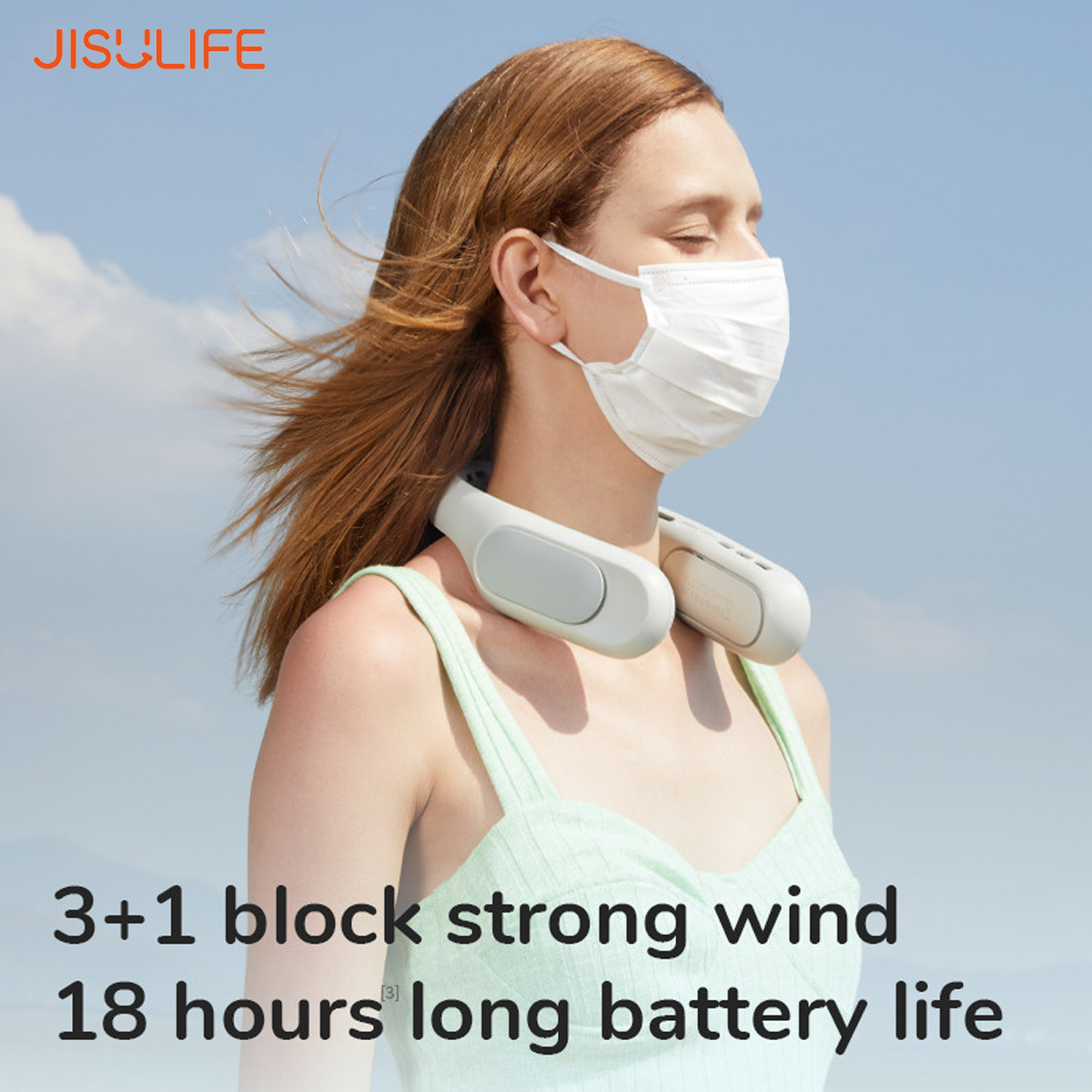 Jisulife FA35 Pro Neck Fan พัดลมไร้สายแบบคล้องคอ ปรับระดับความแรงได้ 4 ระดับ (รับประกัน 1 ปี)