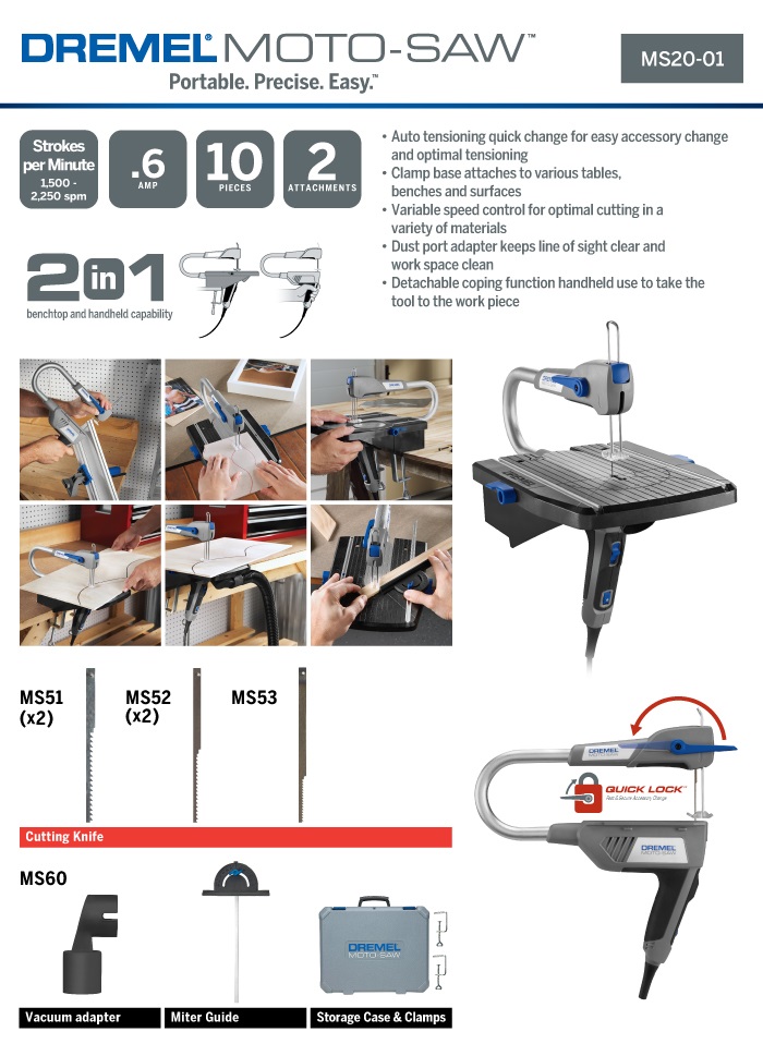 แท่นฉลุ MOTO SAW DREMEL MS20-1/5 F013MS20JA