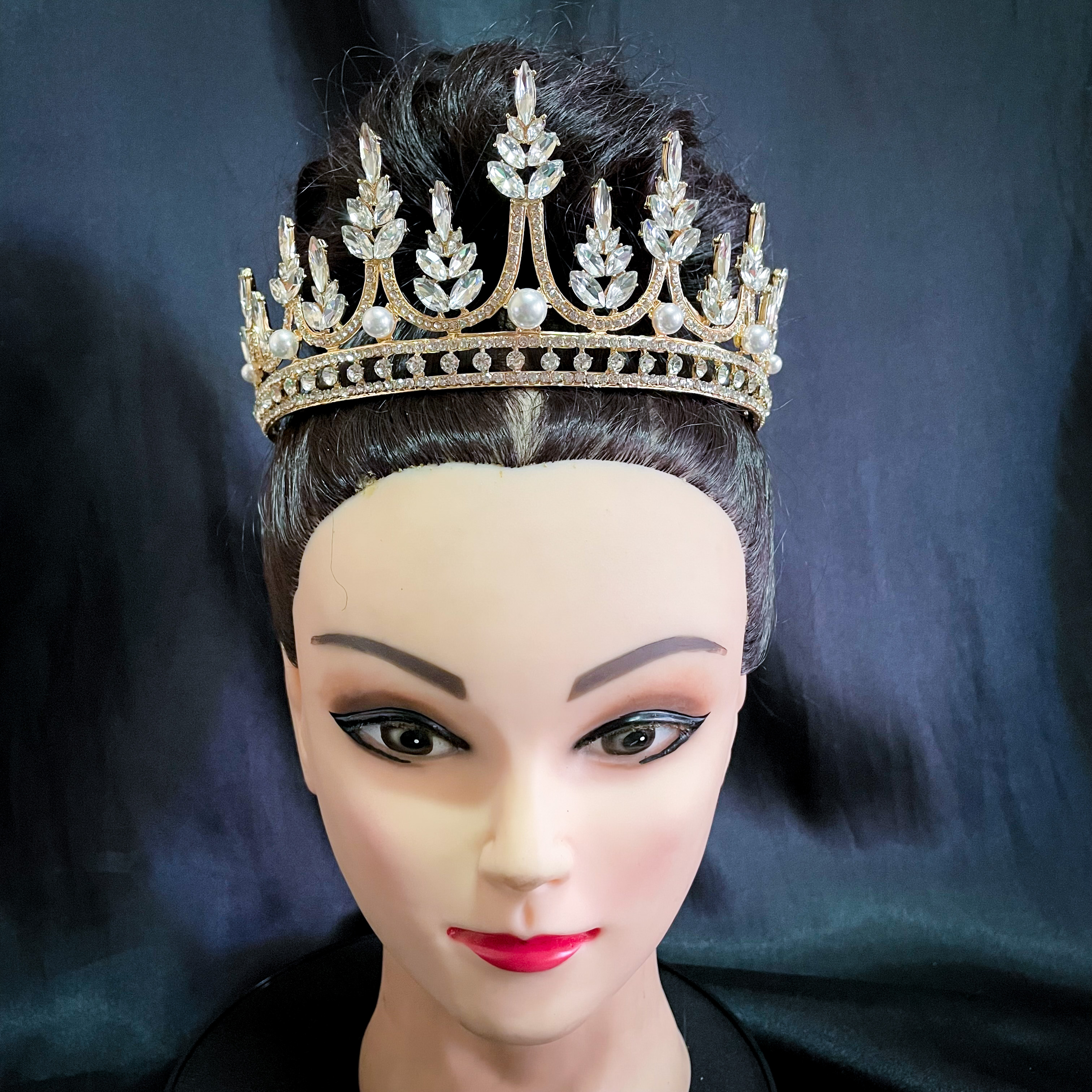 (พร้อมส่ง) เทียร่า 306 สีทอง มงกุฎนางงาม งานสวย ปราณีต QCเพชรทุกเม็ด สินค้าพร้อมส่งจากไทย