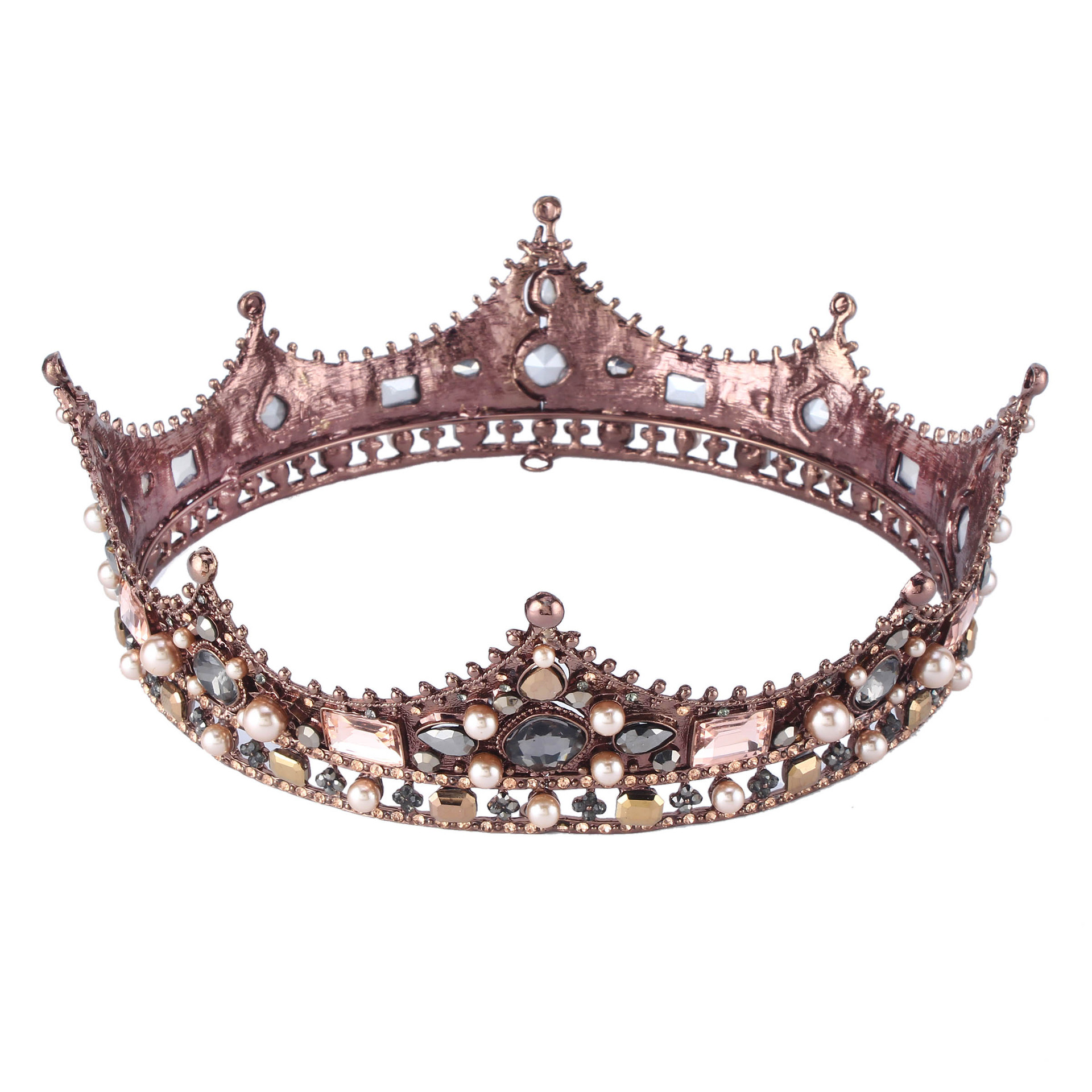 (พร้อมส่ง) มงกุฏผู้ชาย 035 สีน้ำตาลวินเทจ มงกุฎผู้ชาย มงกุฎเจ้าชาย งานสวย ปราณีต QCเพชรทุกเม็ด