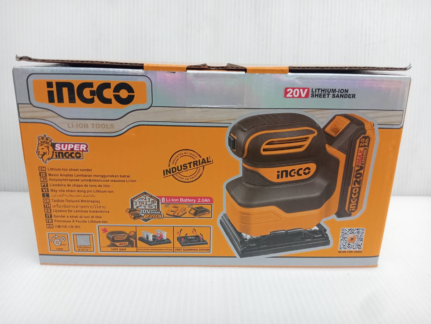 ขัดกระดาษทรายสี่เหลี่ยม CSHSLI20141 INGCO (ครบชุดพร้อมแบต)