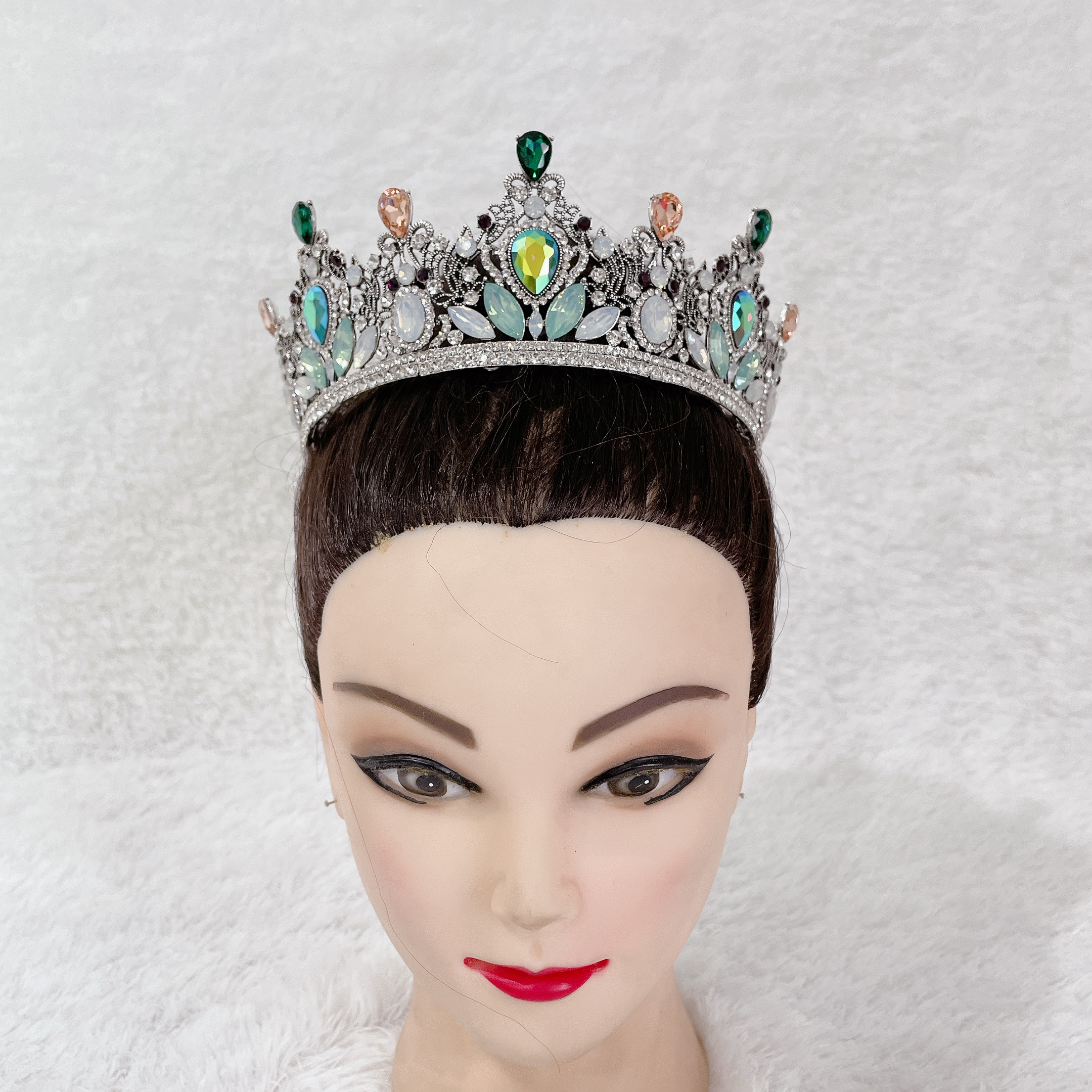 (พร้อมส่งจากไทย) มงกุฏ 110 สีเขียว มงกุฎเพชร มงกุฎประกวด สินค้าพร้อมส่ง ไม่ต้องรอนาน งานพรีเมี่ยม