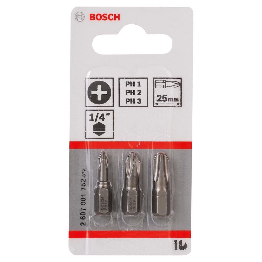 ดอกไขควง25มม. PH1 / PH2 / PH3 BOSCH 2607001752