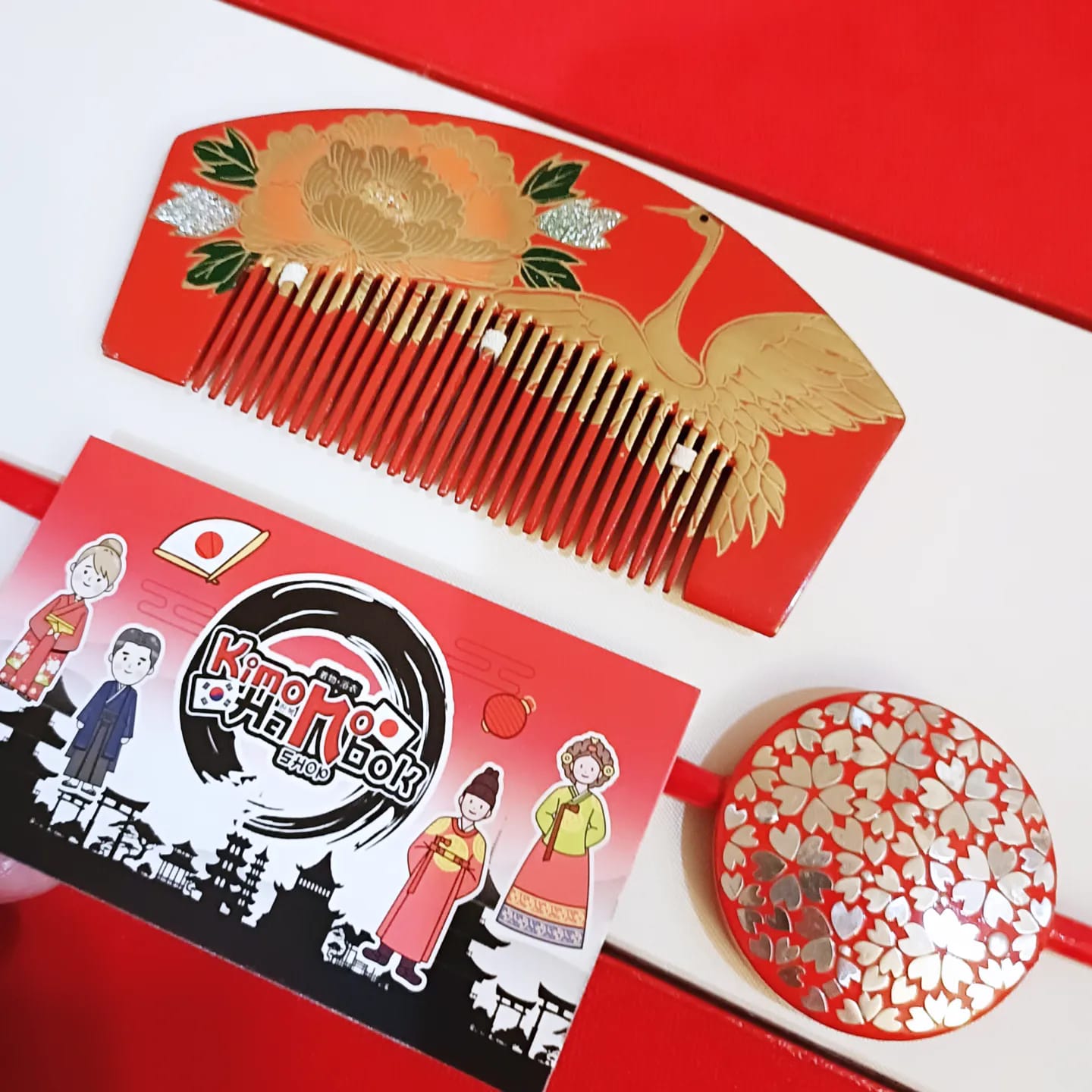 ชุดปิ่นไม้โทนสีแดง คู่PINW20010