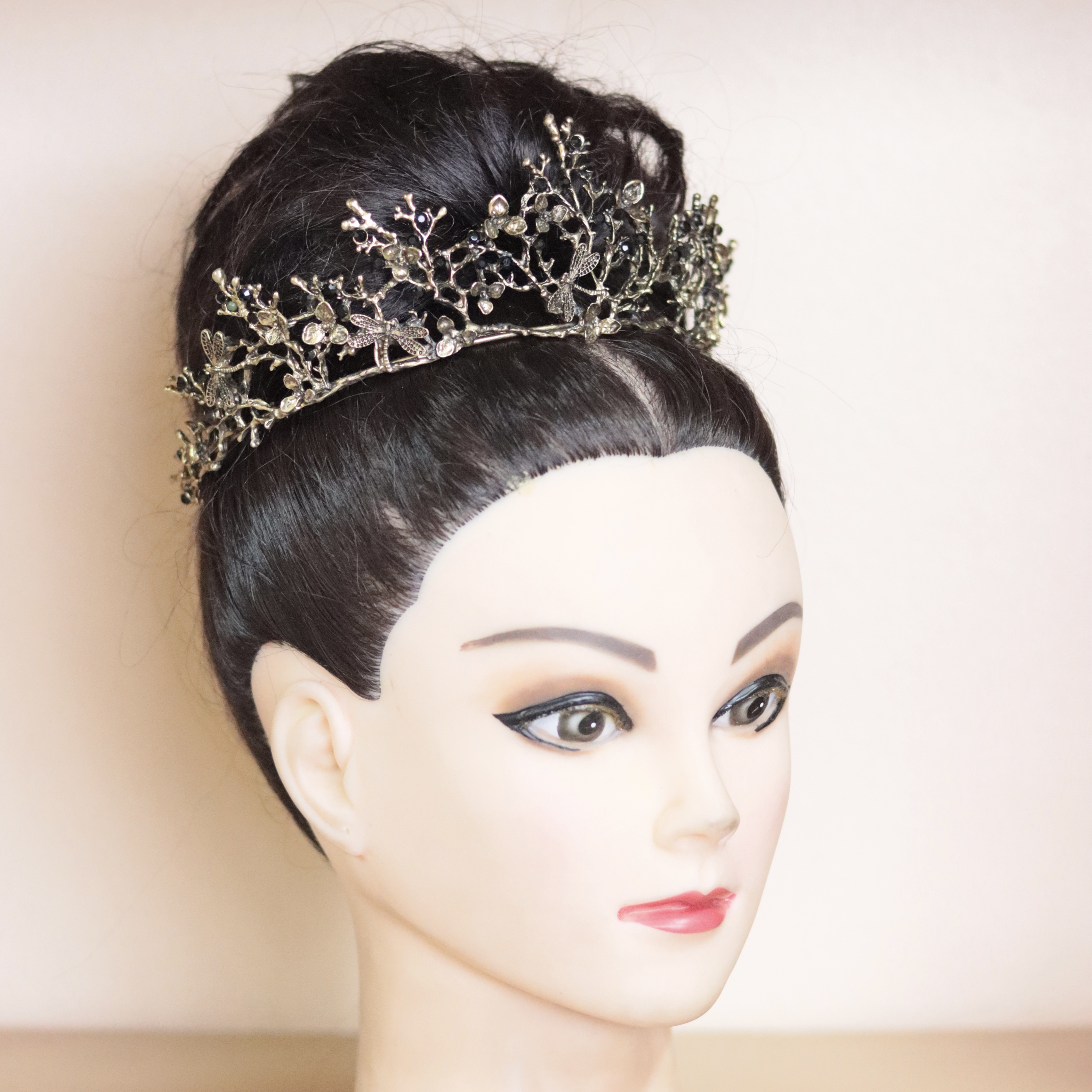 (พร้อมส่ง) มงกุฎสีดำ 307งานสวย ปราณีต QCเพชรทุกเม็ด สินค้าพร้อมส่งจากไทย