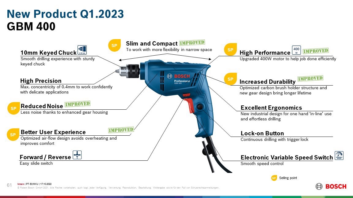 สว่านไฟฟ้า 3หุน GBM400 BOSCH