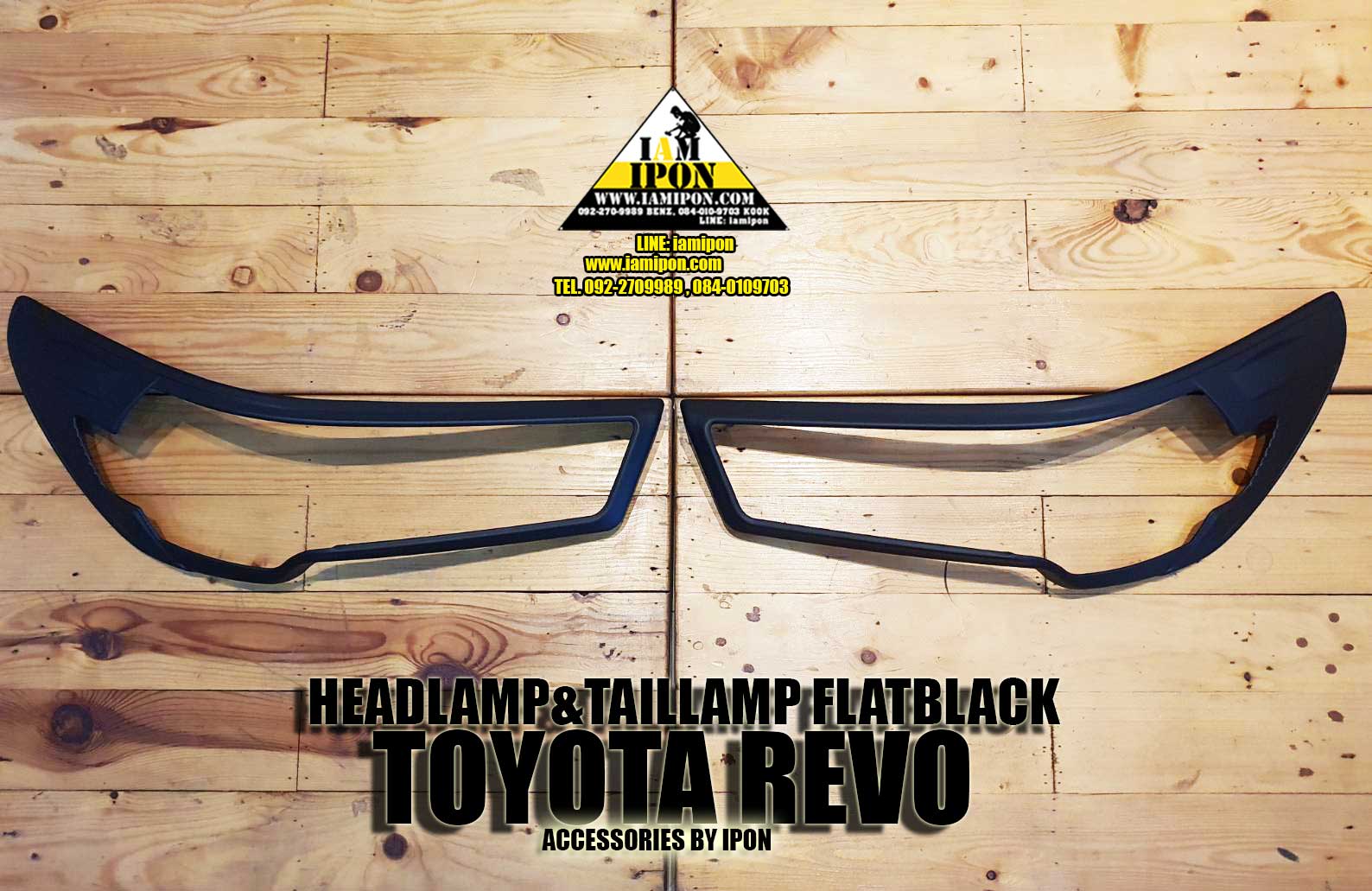 HEADLAMP COVER TOYOTA REVO FLATBLACK ครอบไฟหน้าดำด้านโตโยต้ารีโว