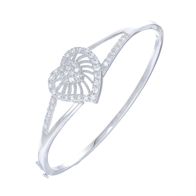 กำไลเงินแท้925ประดับเพรชแท้สวิส เกรดดี น้ำใส