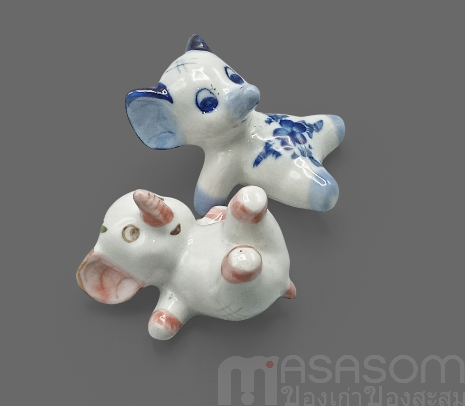 ช้างน้อยนั่งนอนเซรามิค