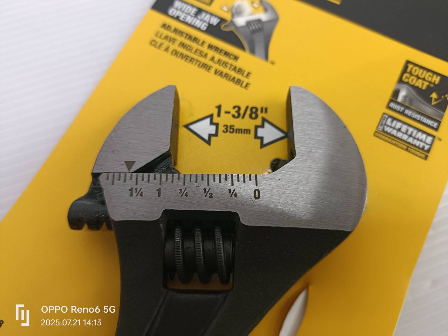 DEWALT ประแจเลื่อนขนาด 10 นิ้ว รุ่น DWHT80268 ความกว้างของขากรรไกร 1-11/32 นิ้ว ผลิตจากเหล็กกล้าทั้งชิ้น