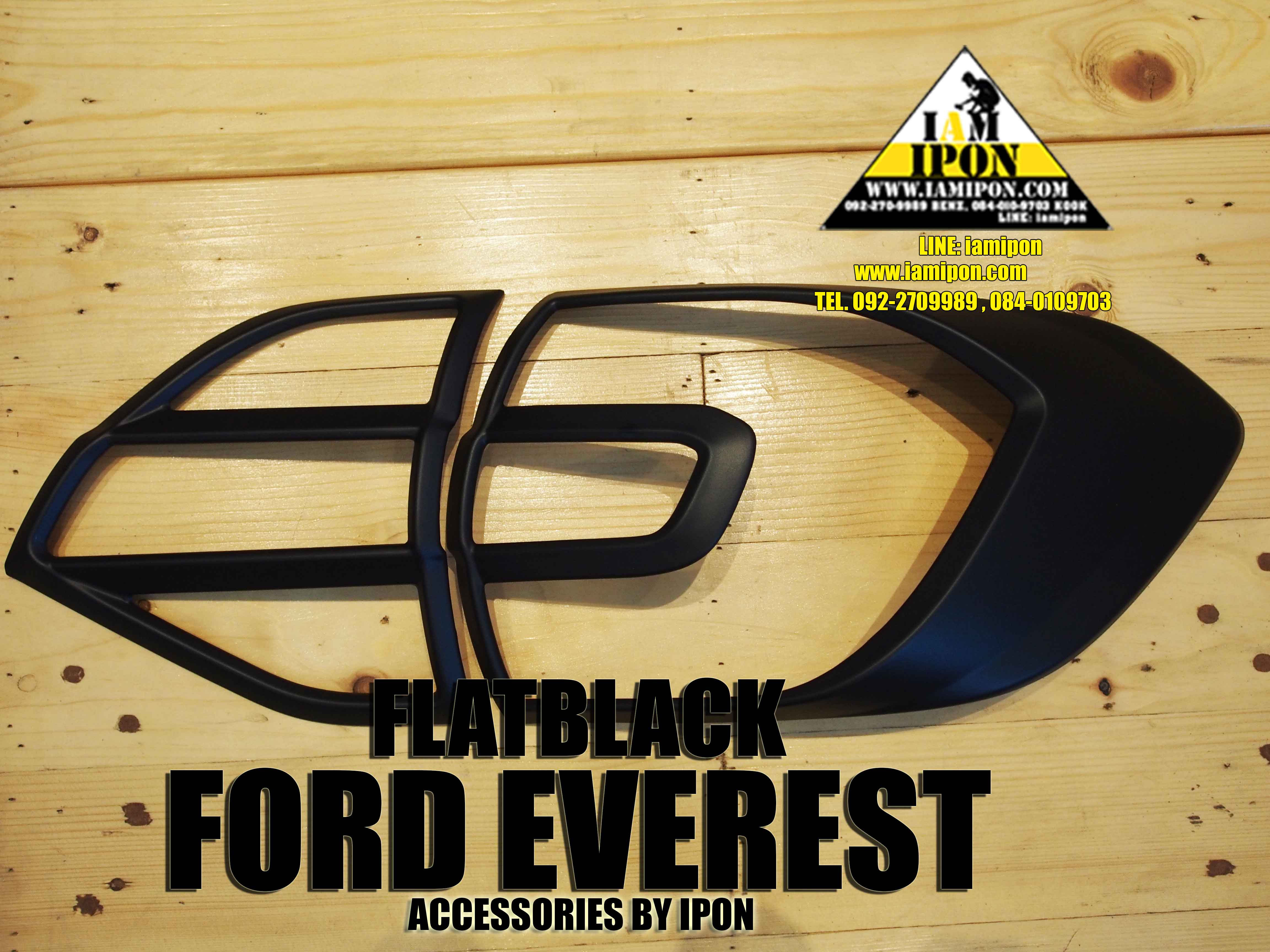 TRAILLAMP COVER FORD EVEREST FLATBLACK ครอบไฟท้ายดำด้านฟอร์ดเอเวอเรส
