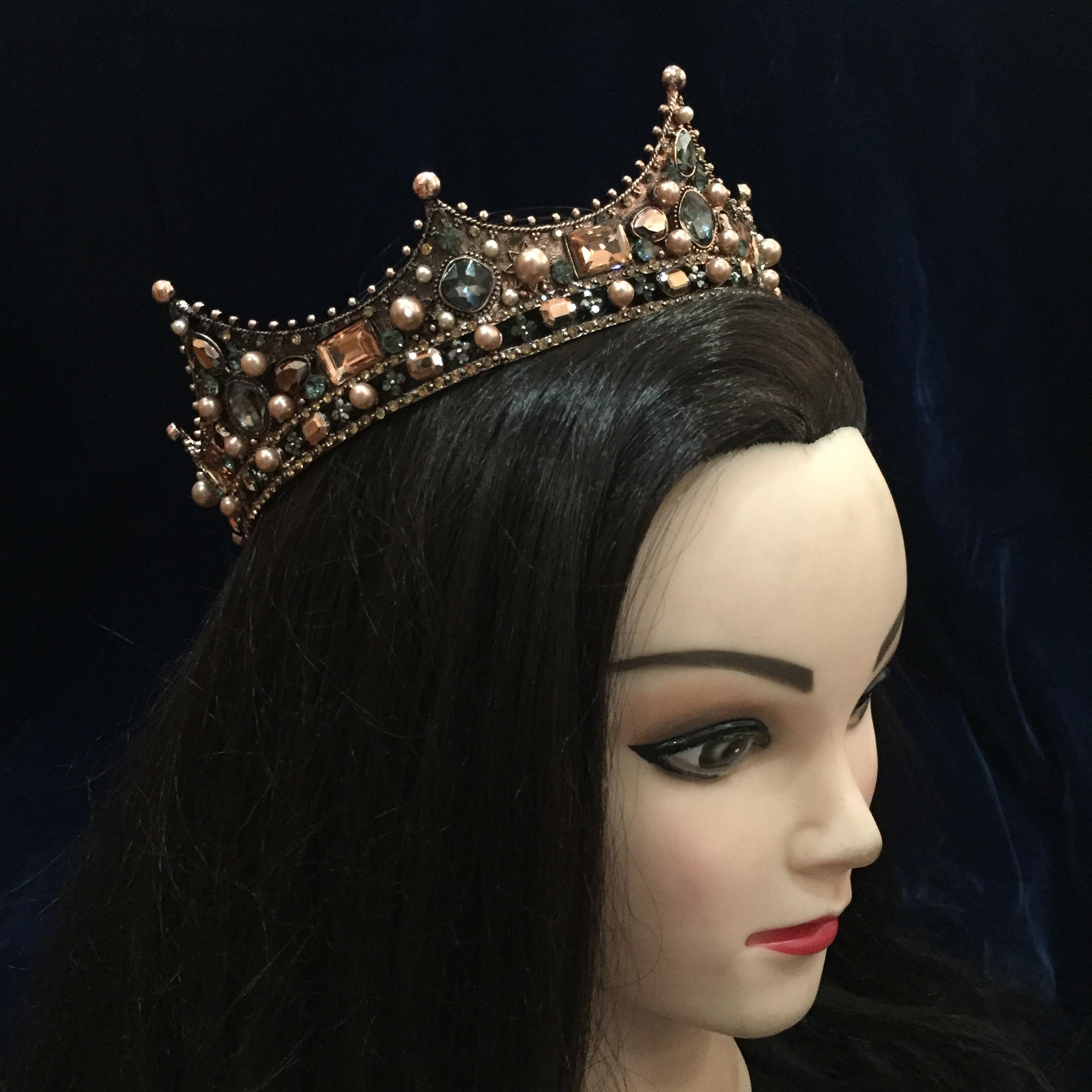 (พร้อมส่ง) มงกุฏผู้ชาย 035 สีน้ำตาลวินเทจ มงกุฎผู้ชาย มงกุฎเจ้าชาย งานสวย ปราณีต QCเพชรทุกเม็ด