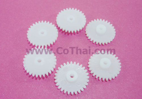 เฟือง พลาสติก สีขาว 28T2A v0.5 4(1.5)x15x1.95
