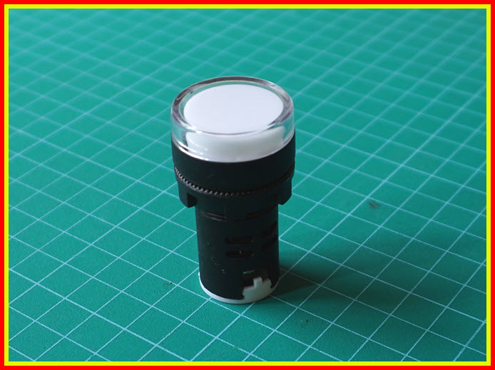 1x หลอดไฟสัญญาณ LED สีขาว AC/DC 24V ขนาด 22 มม.