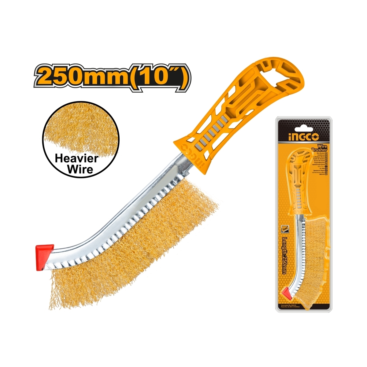 INGCO แปรงลวดทองเหลือง ขนาด 10นิ้ว รุ่น HWB02250