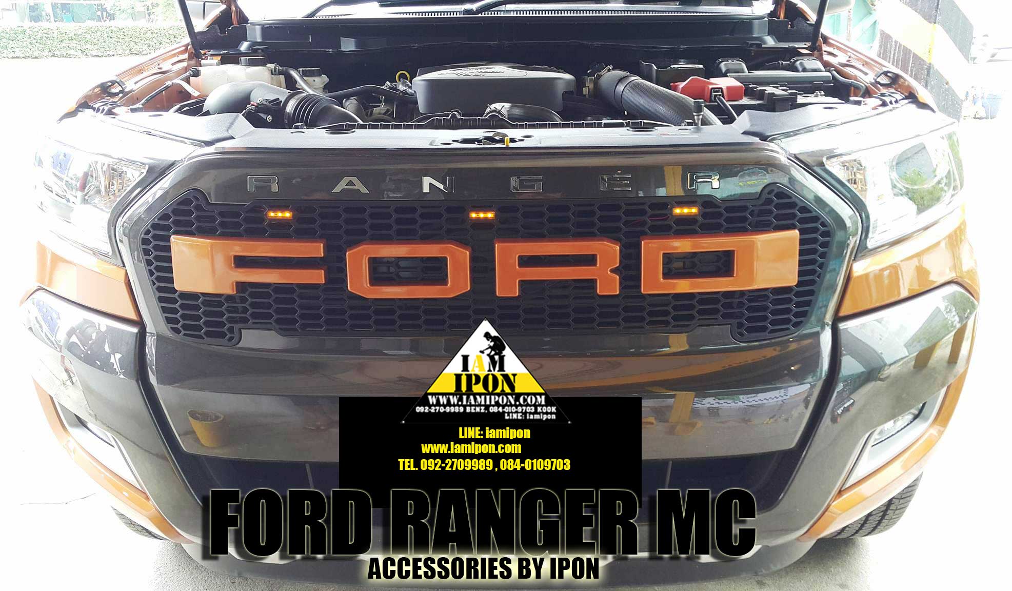 3D CHARACTER FRONT GRILL FORD RANGER MC STAINLESS ตัวหนังสือสเตนเลสติดกระจังหน้าฟอร์ดเรนเจอร์ MC