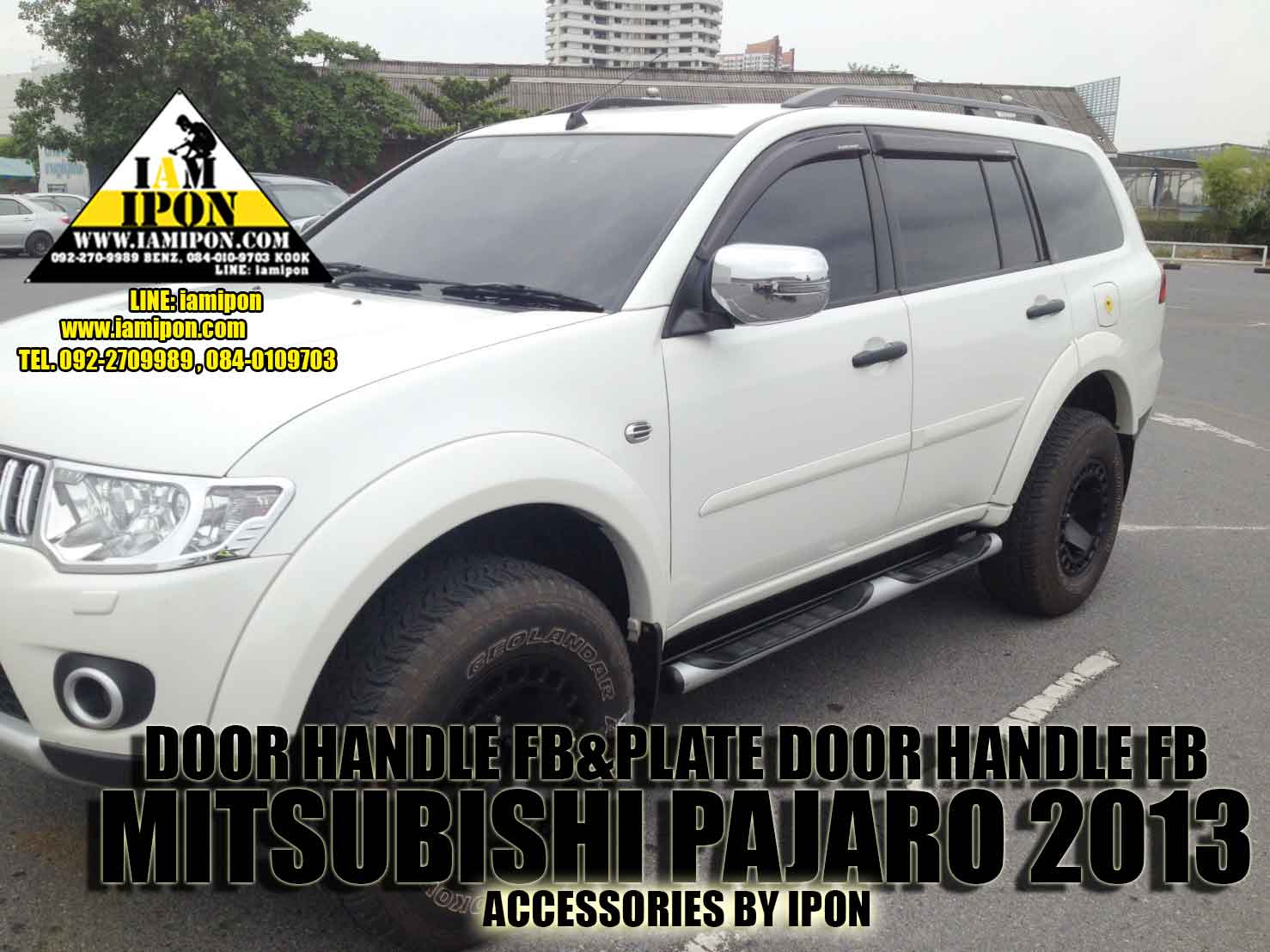 DOOR HANDLE MITSUBISHI PAJEROSPORT 2009-2012 FLATBLACK ครอบมือจับดำด้านมิสซูบิชิ ปาเจโร่สปอร์ต 2009-2012