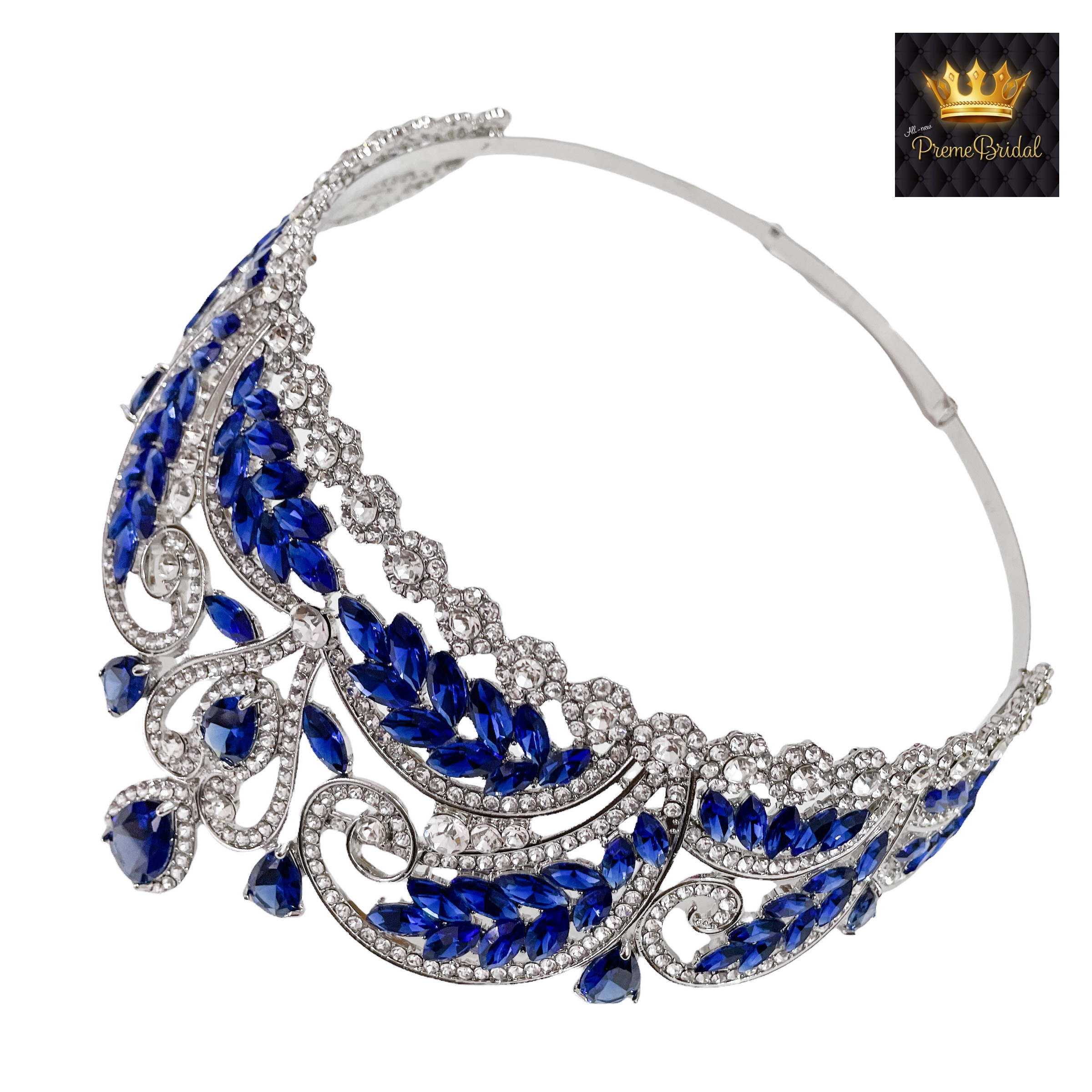 (พร้อมส่ง) มงกุฏ 087 สีน้ำเงิน มงกุฎนางงาม มงกุฎเพชร มงกุฎประกวด สินค้าพร้อมส่ง ไม่ต้องรอนาน งานพรีเมี่ยม