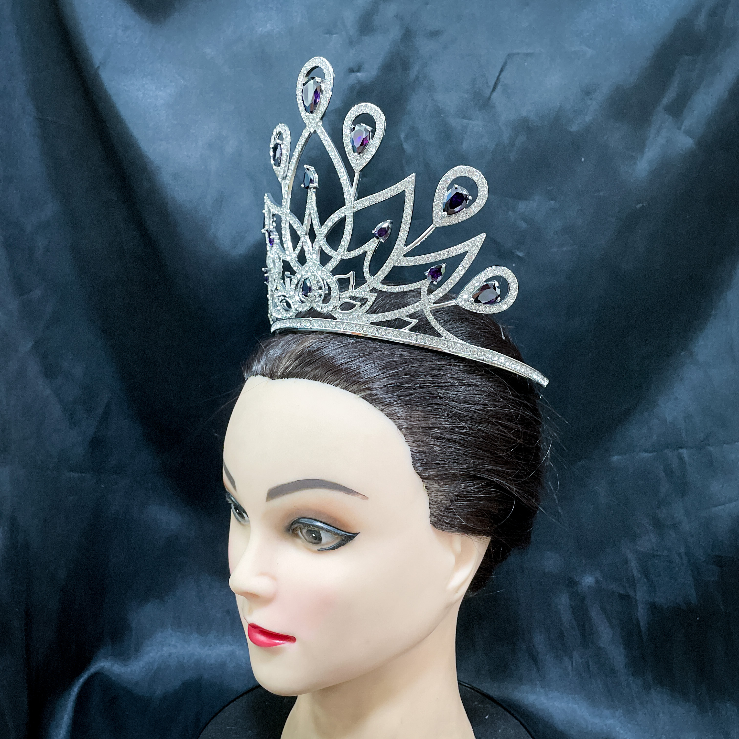 (พร้อมส่งจากไทย) มงกุฏ 094 สีม่วง มงกุฎนางงาม มงกุฎเพชร มงกุฎประกวด สินค้าพร้อมส่ง ไม่ต้องรอนาน งานพรีเมี่ยม